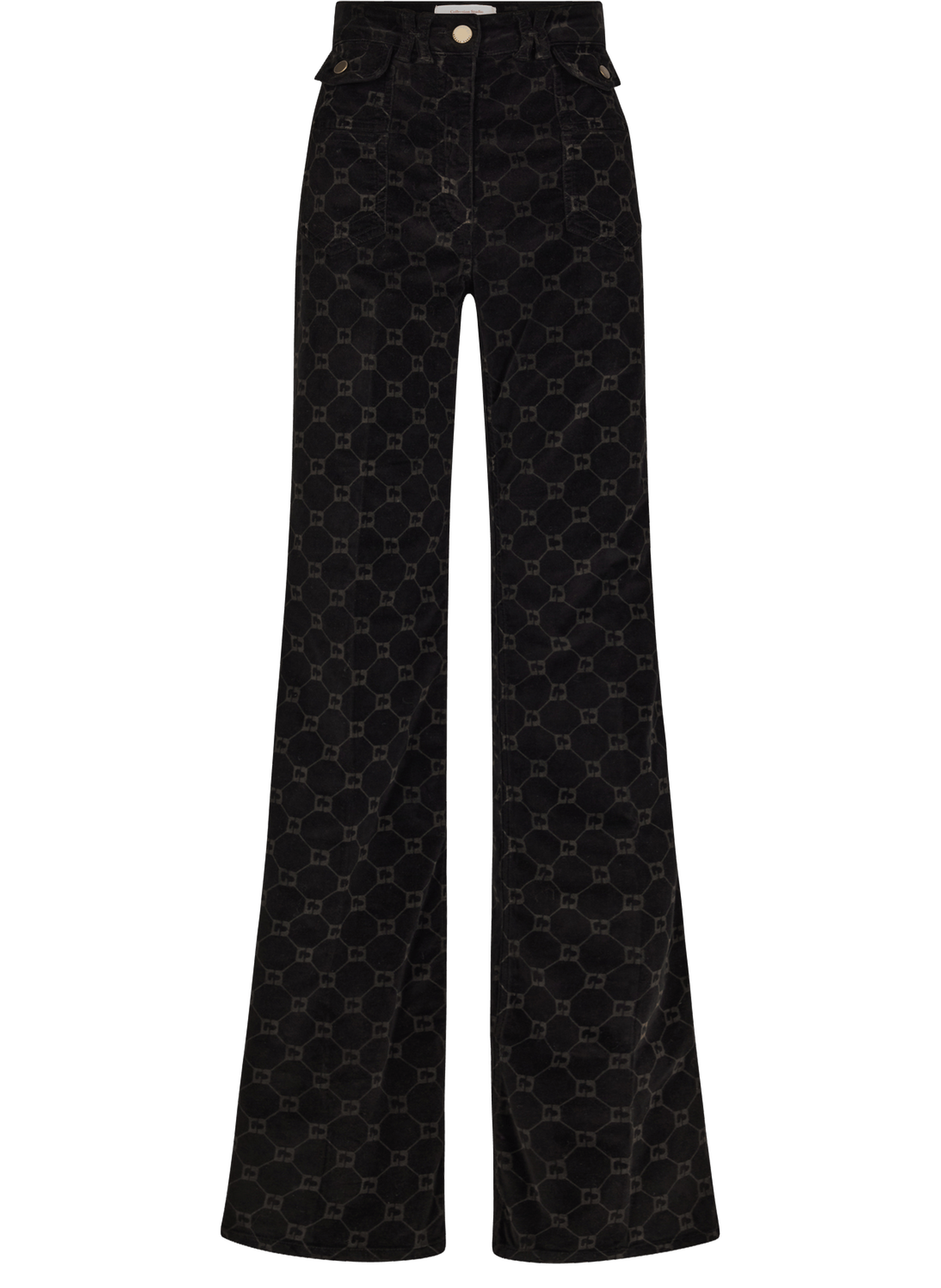 Jean flare en velours à monogramme - anna GERARD DAREL Noir