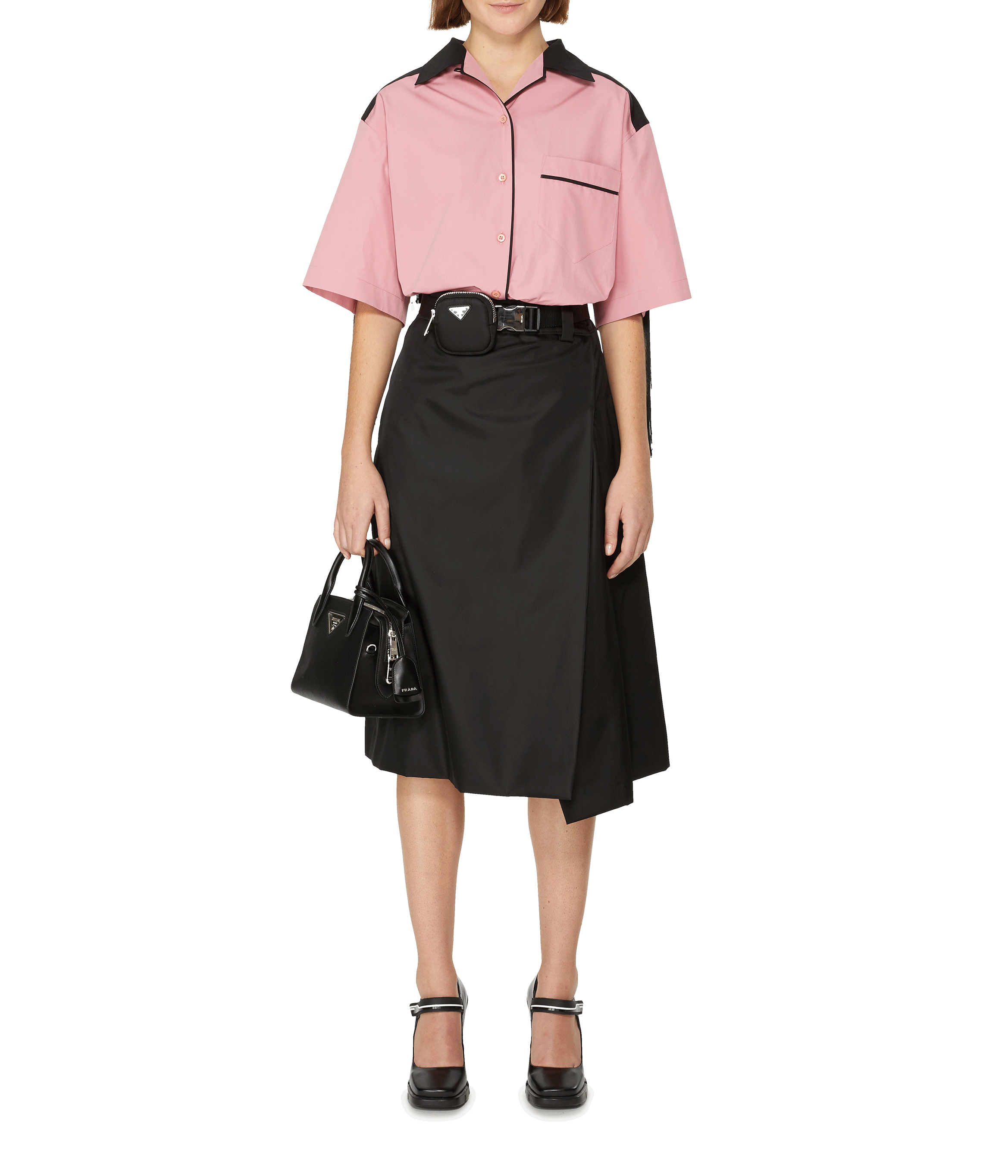 Fringed cotton shirt  PRADA Pink