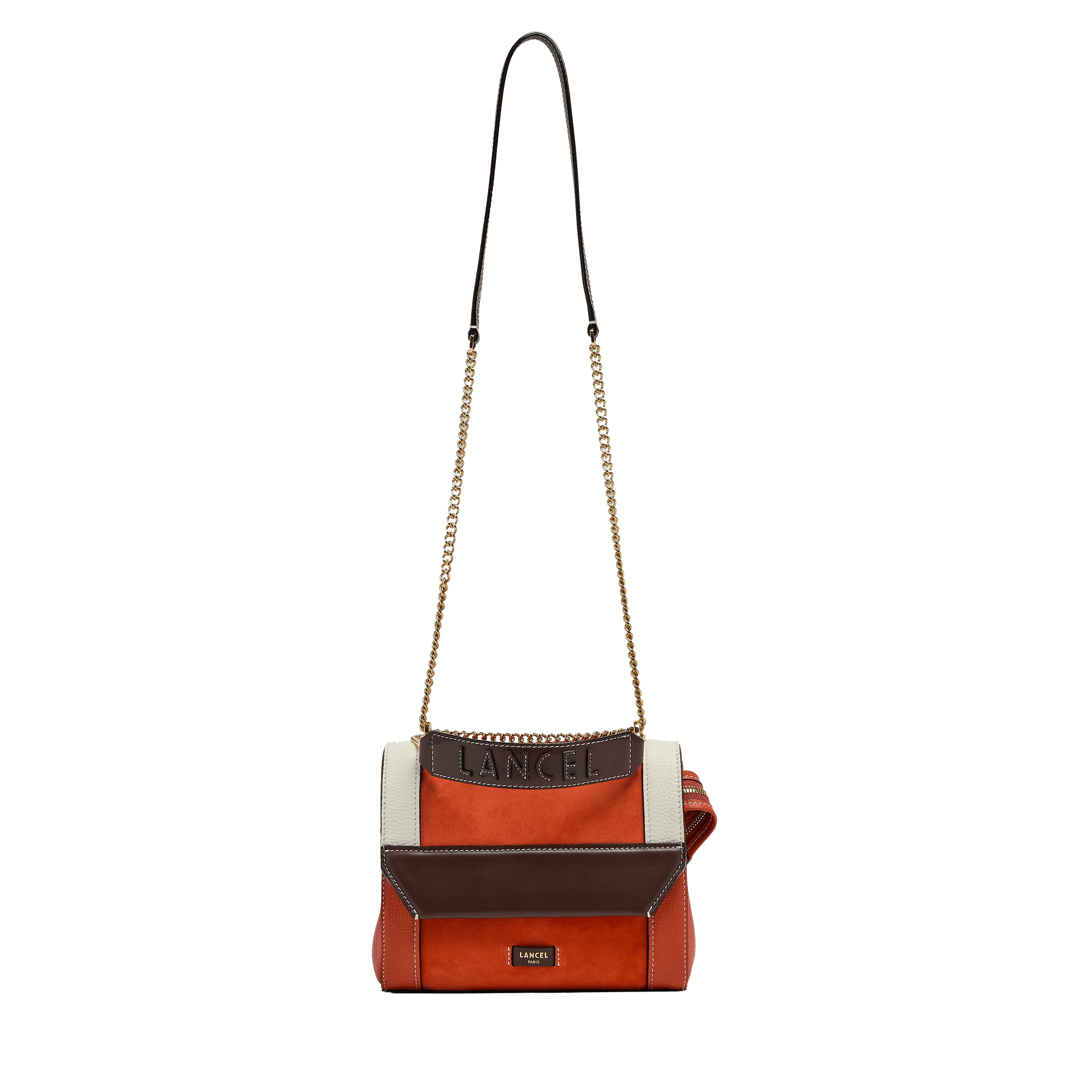 Flap bag medium ninon by lancel in leather LANCEL Orange