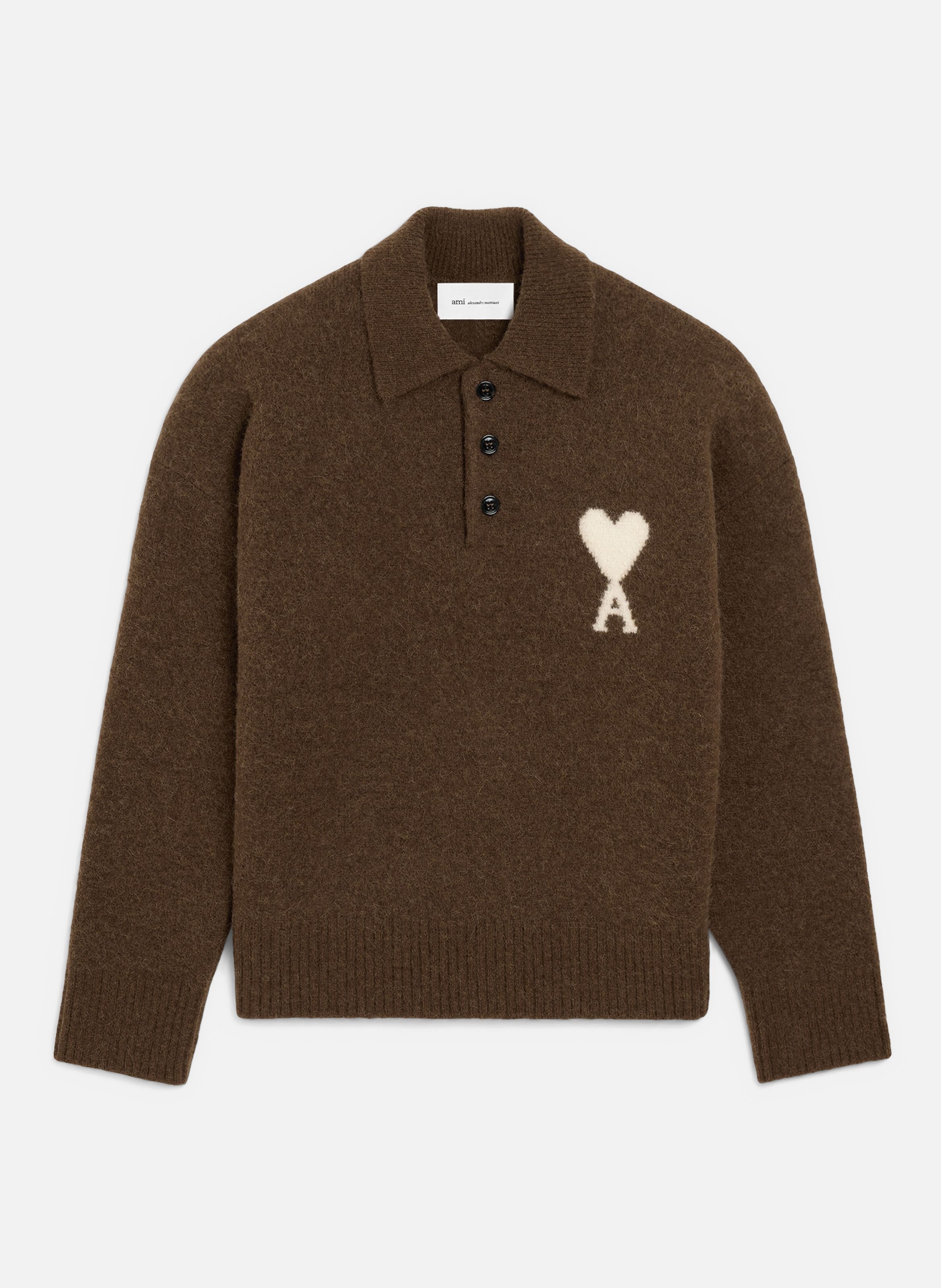 Polo unisexe en alpaga ami de coeur AMI PARIS Marron