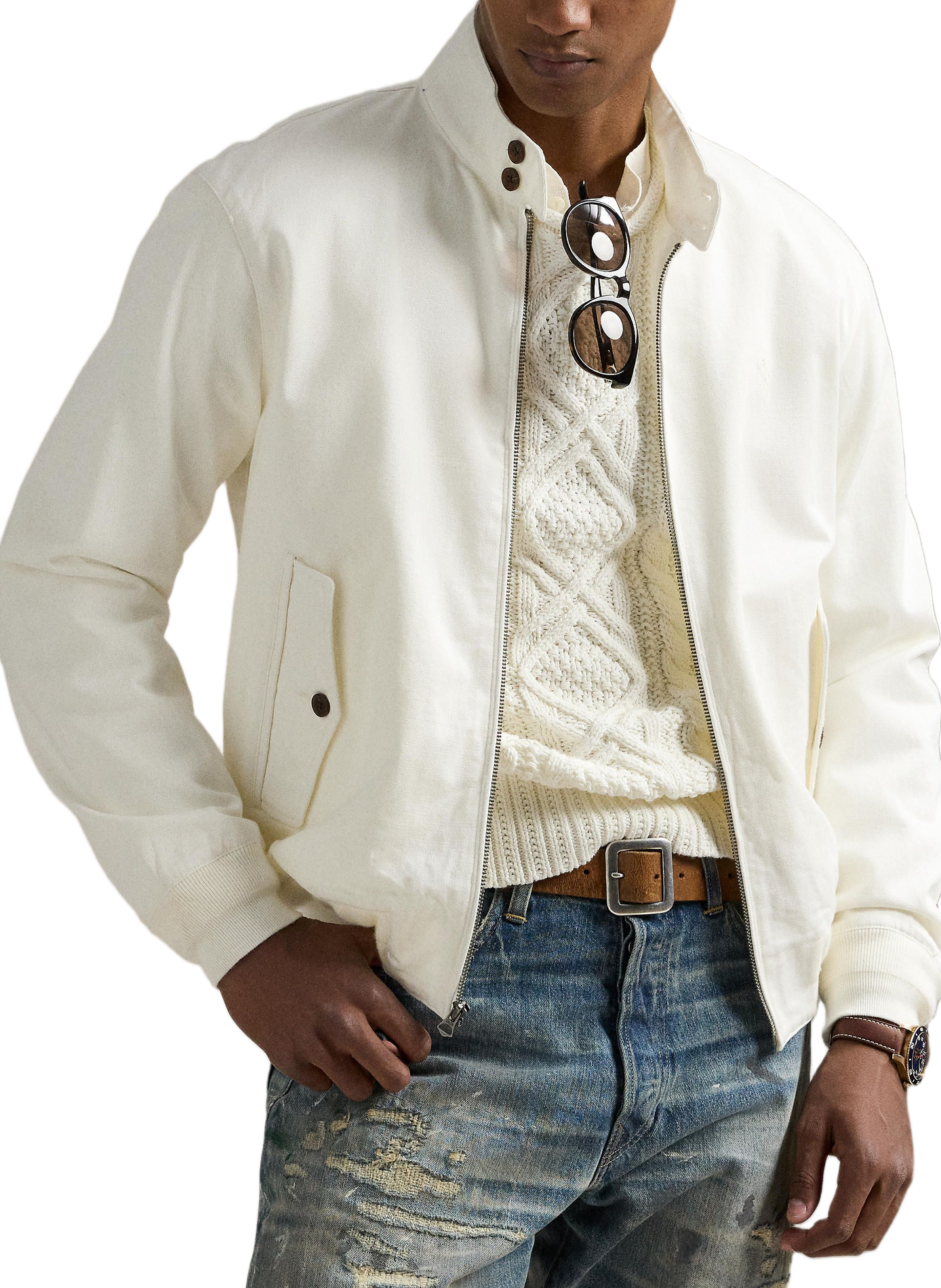 Veste col montant en coton POLO RALPH LAUREN Blanc