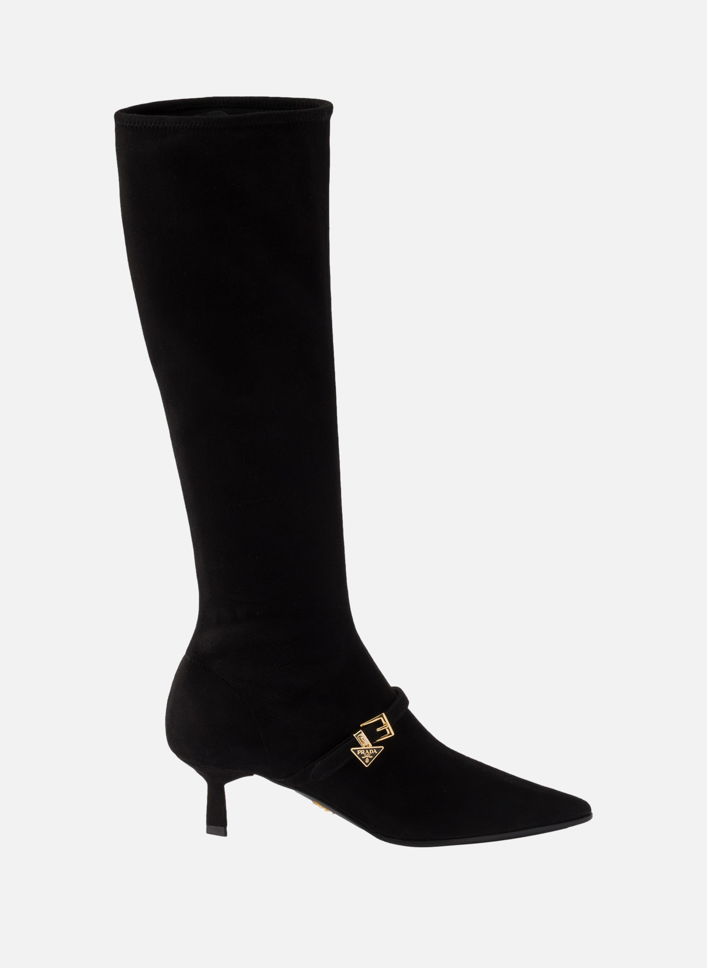 Bottes en veau velours stretch PRADA Noir