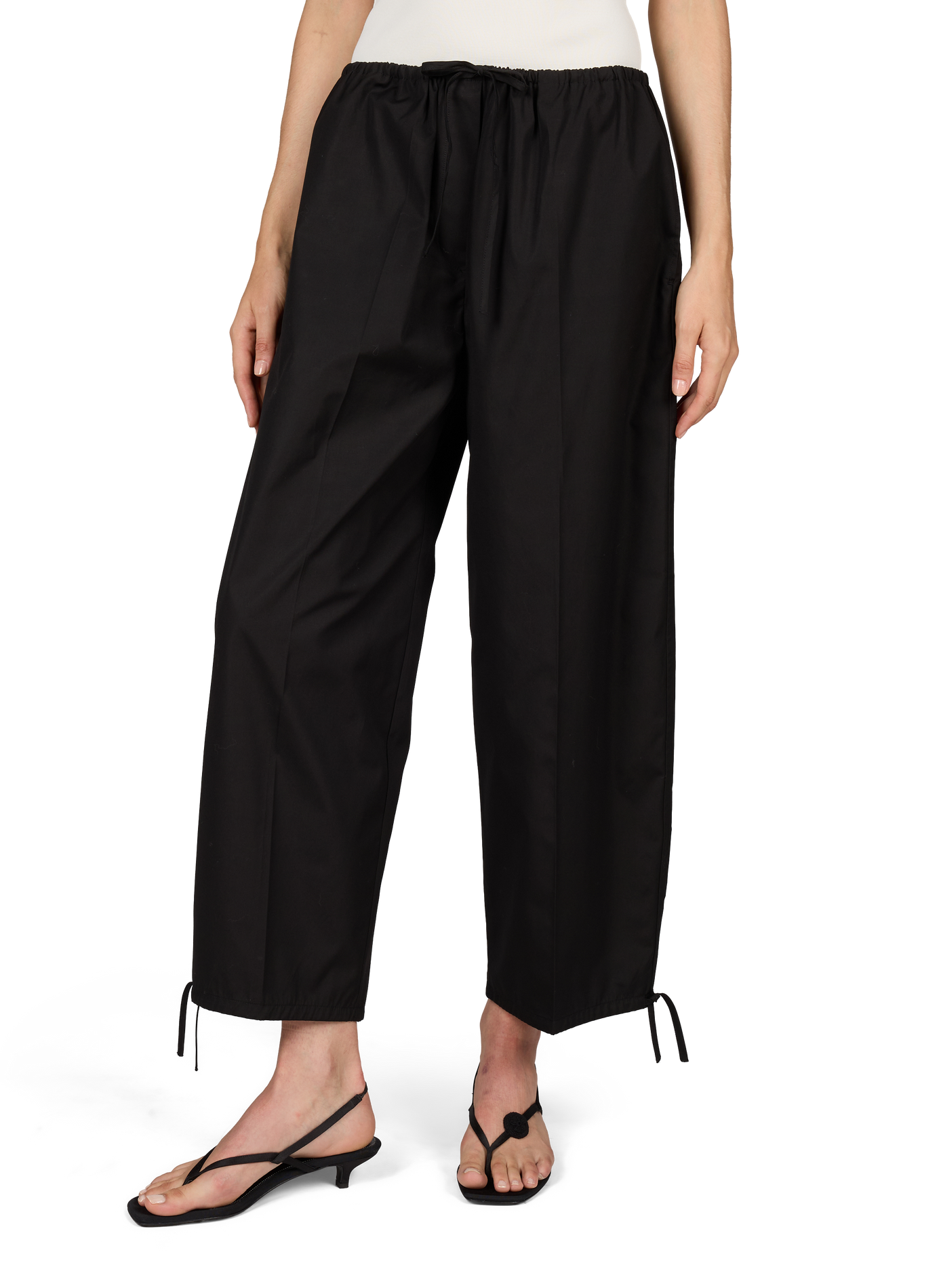 Pantalon large en coton TOTEME Noir