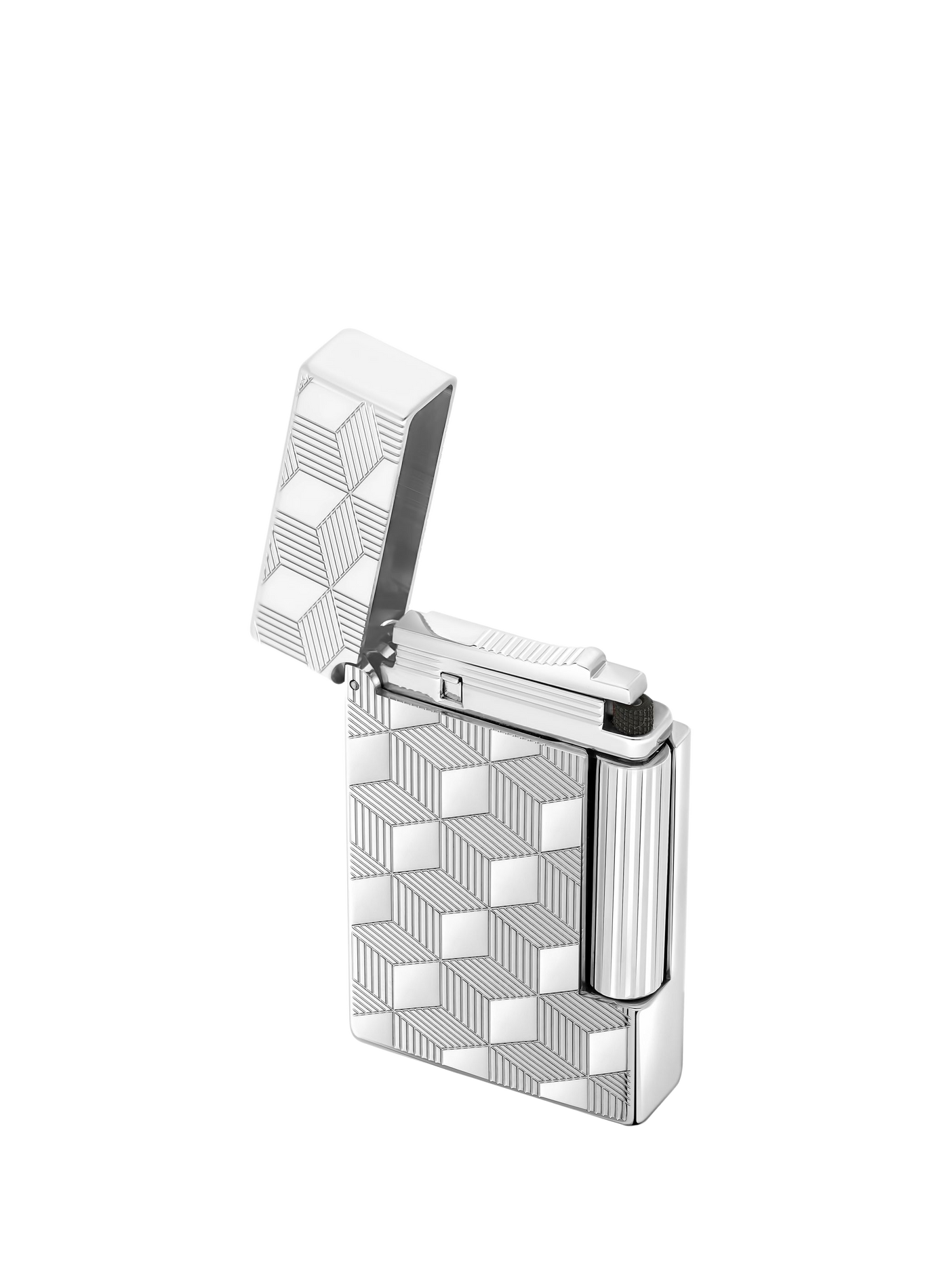 Briquet Guilloché Initial Cube palladium S.T. DUPONT Argent