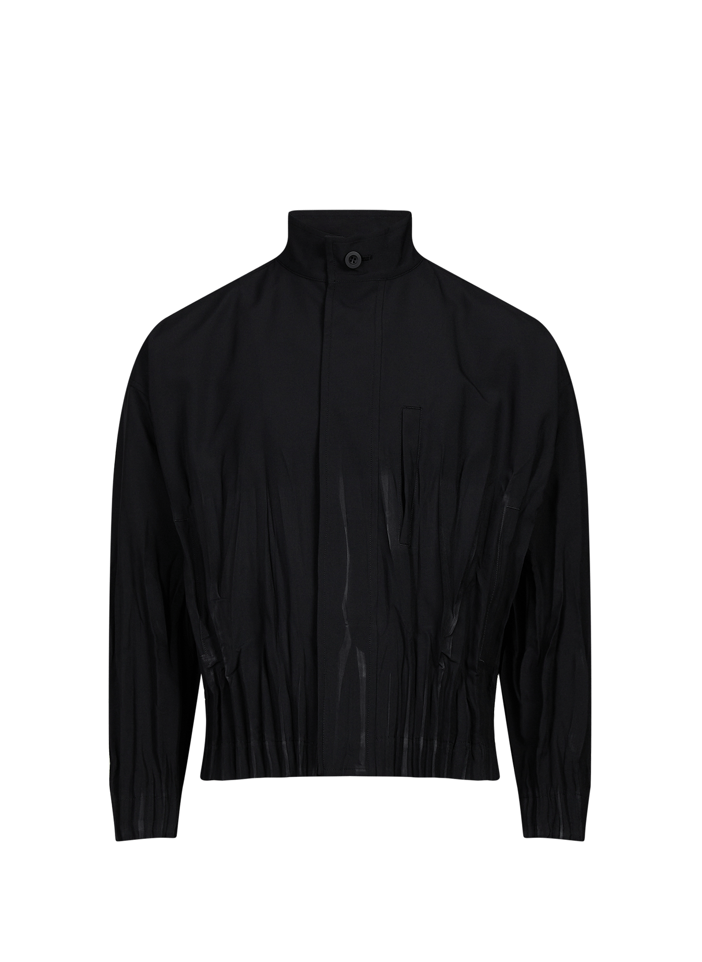 Fitted pleated solid color jacket ISSEY MIYAKE Black