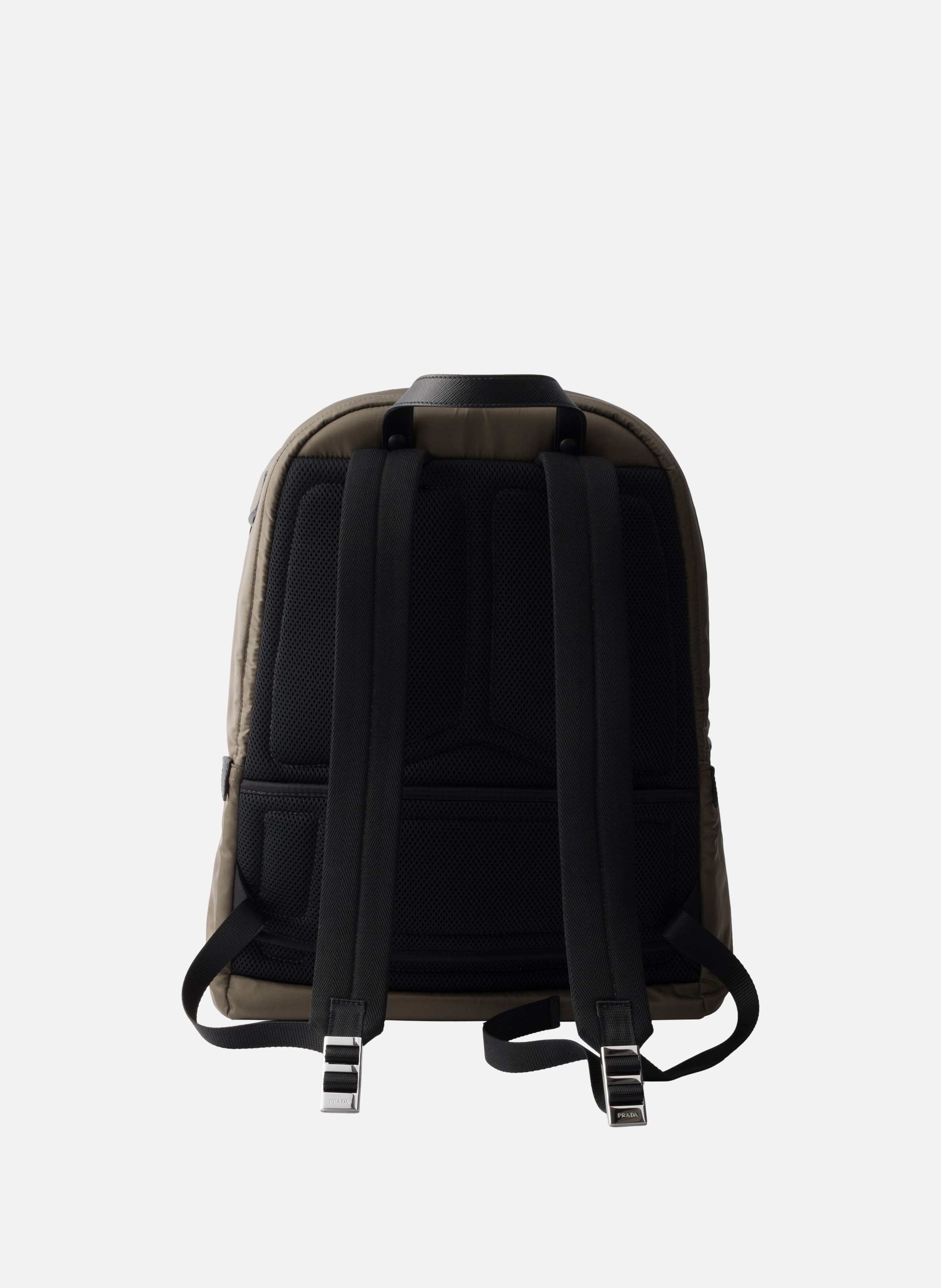 Sac à dos en re-nylon et cuir saffiano PRADA Gris