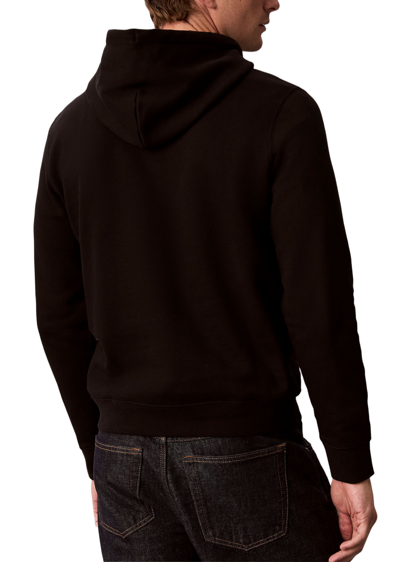 Sweatshirt droit à logo en coton mélangé CALVIN KLEIN Noir