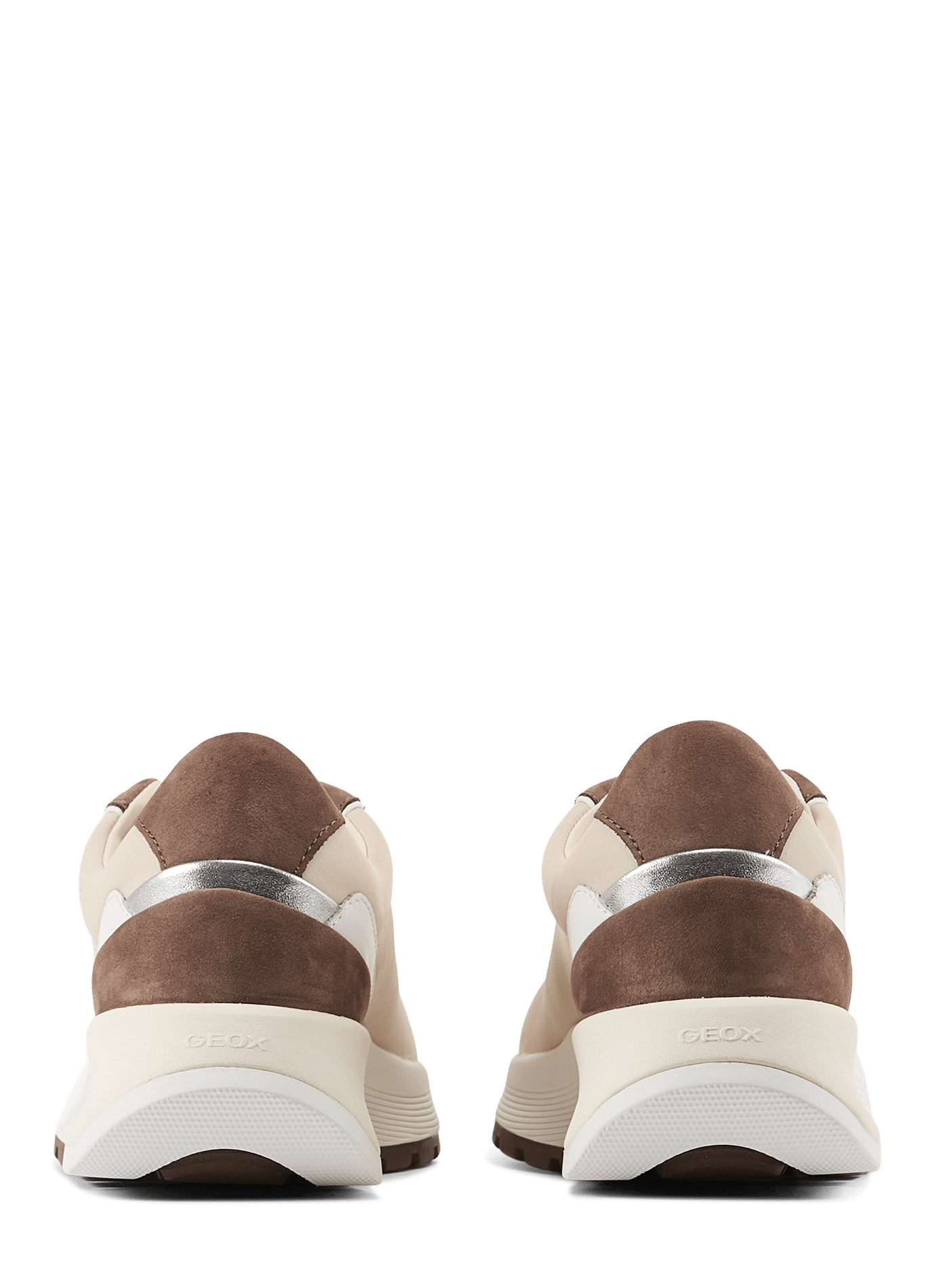Low-top sneakers in mixed leather GEOX Beige