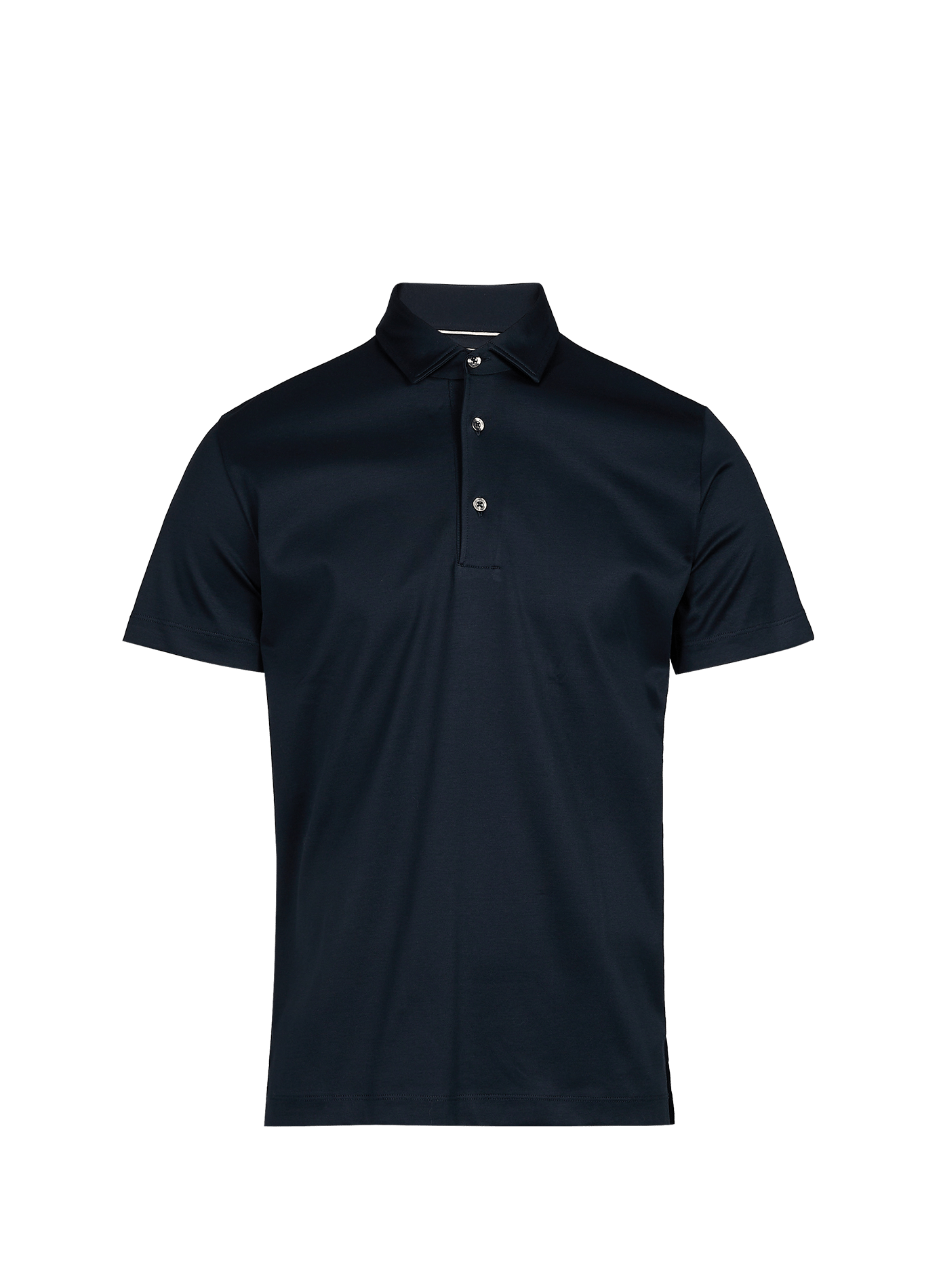 Solid short-sleeve straight fit polo AURELIEN Blue