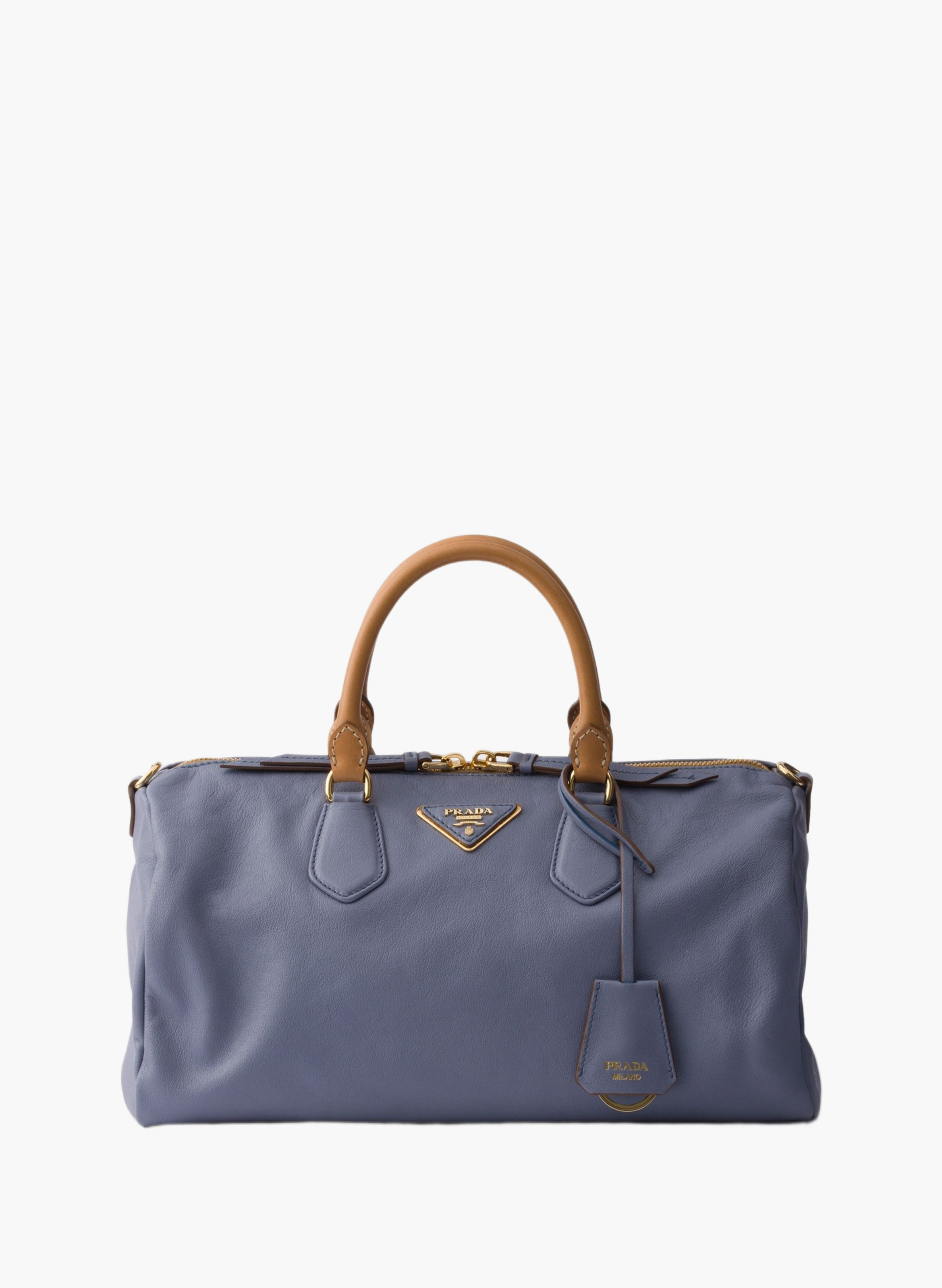 Grand sac à main prada evasion en cuir PRADA Bleu