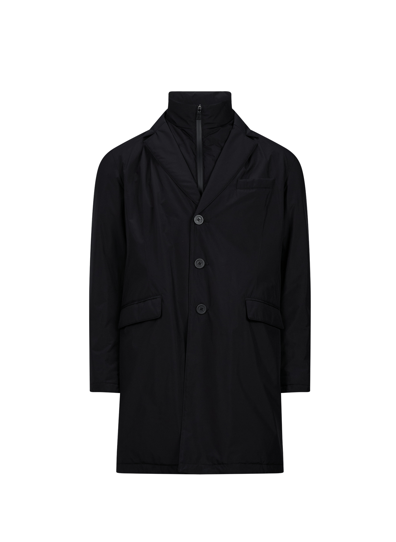 Straight parka with tailored collar HERNO Black