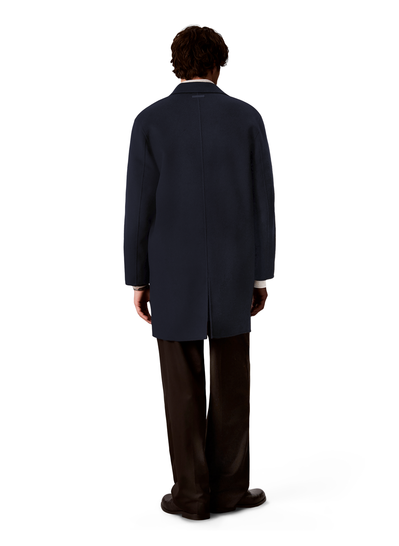 Straight wool-blend coat CALVIN KLEIN Blue