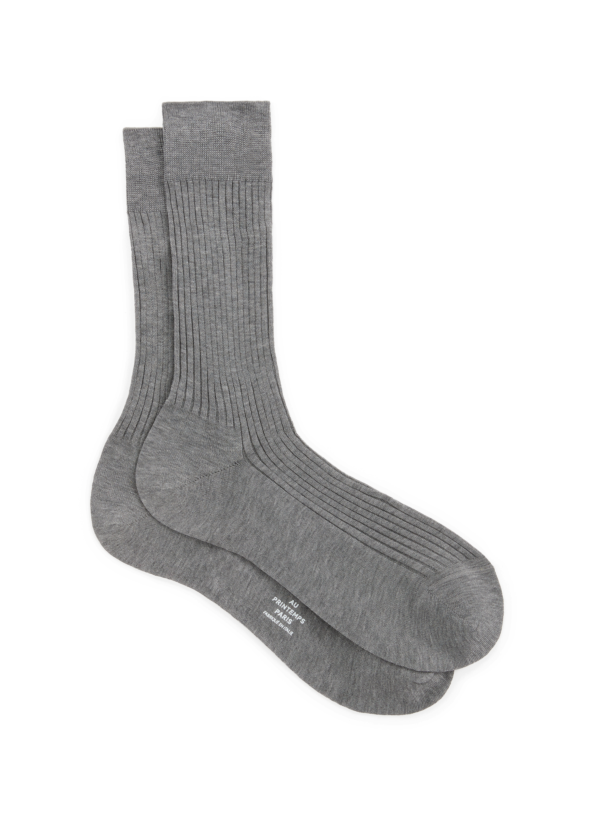 AU PRINTEMPS PARIS Chaussettes en coton Gris