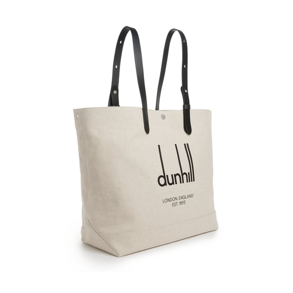 Cabas avec logo en toile et cuir