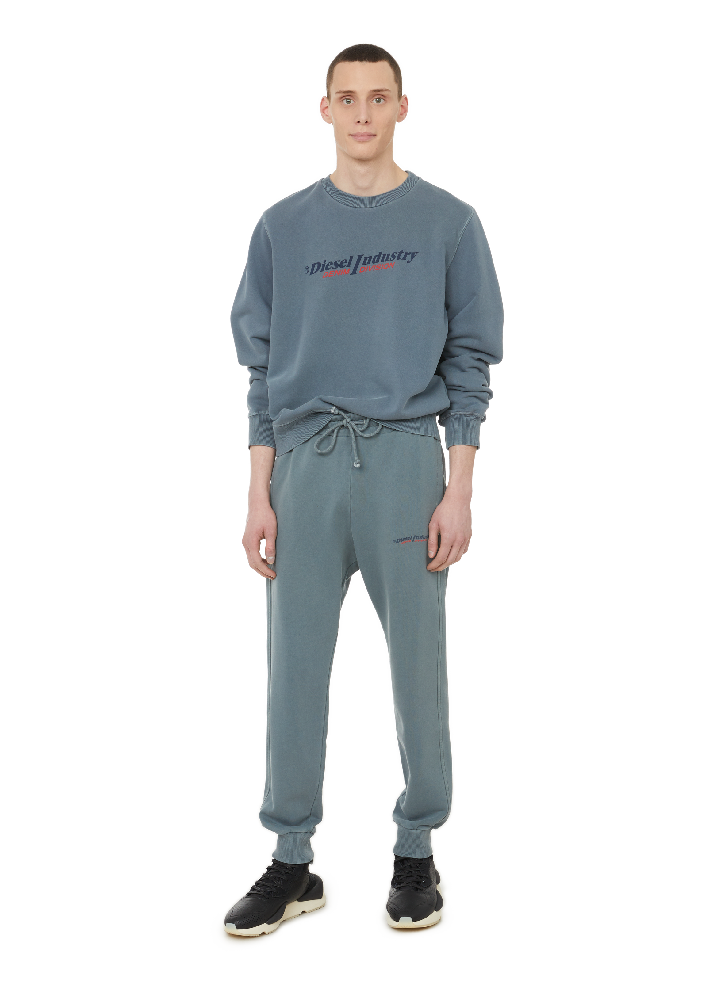 Sweatshirt mit Baumwolllogo DIESEL Grau