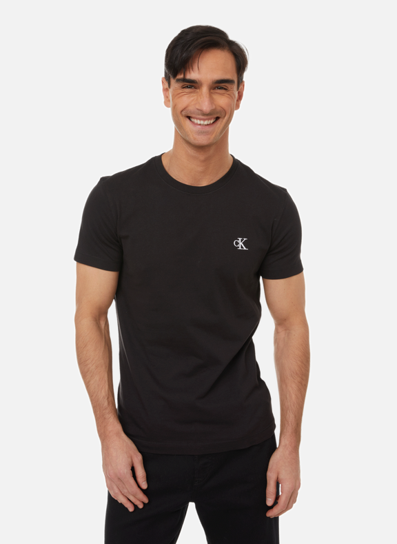 CALVIN KLEIN Round-neck cotton T-shirt Black