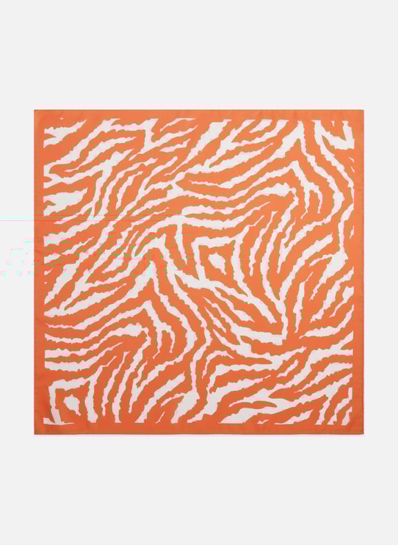 Printed silk square scarf Orange by SAISON 1865 SAISON 1865 Printed silk square scarf Orange