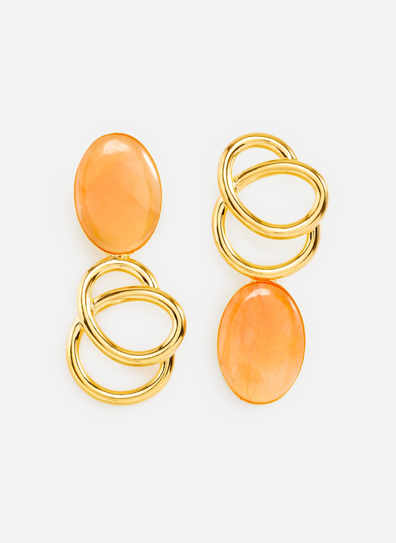 DESTREE Gold-plated brass earrings Orange