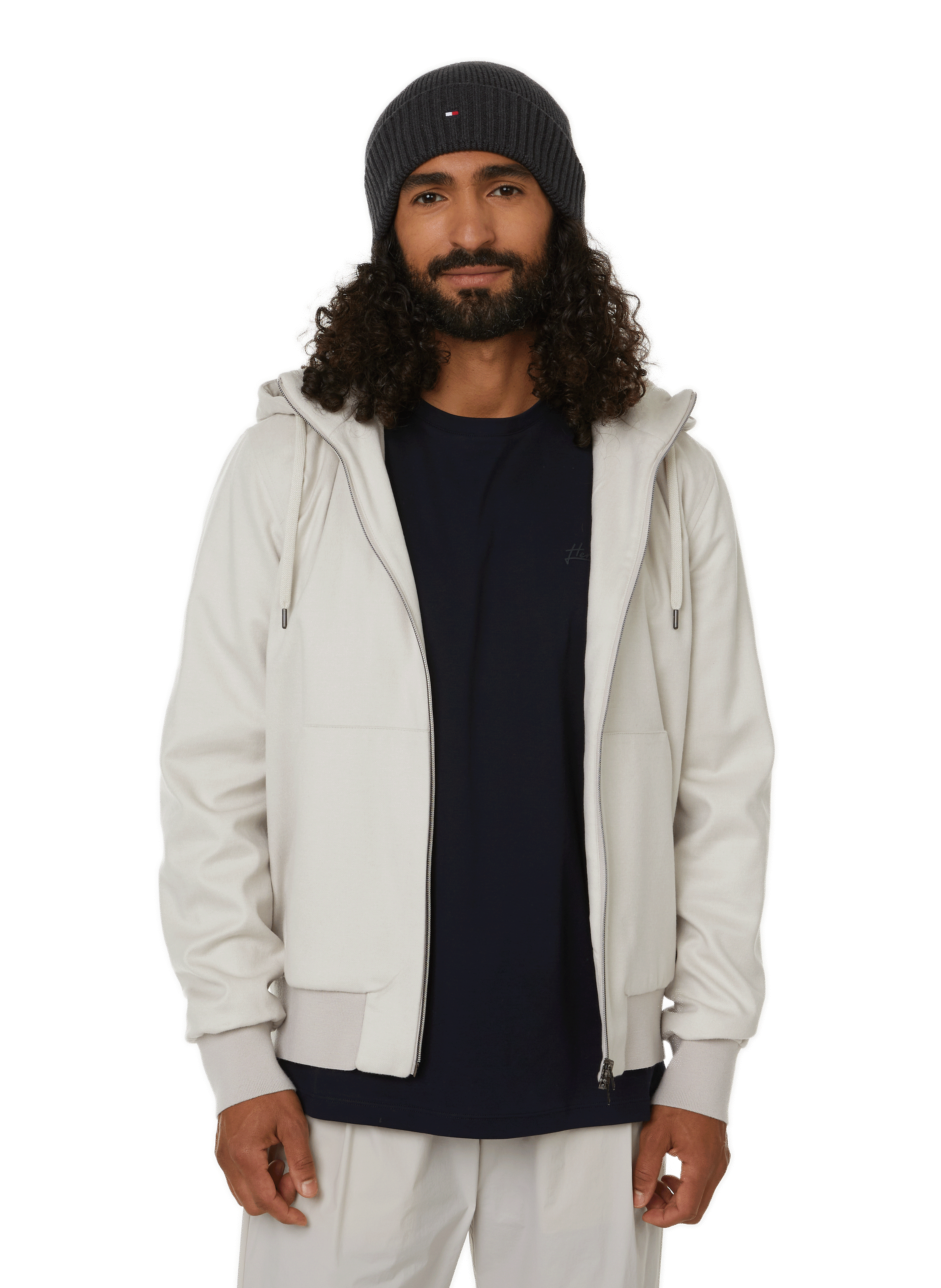 Hoodie en soie et cachemire mélangé