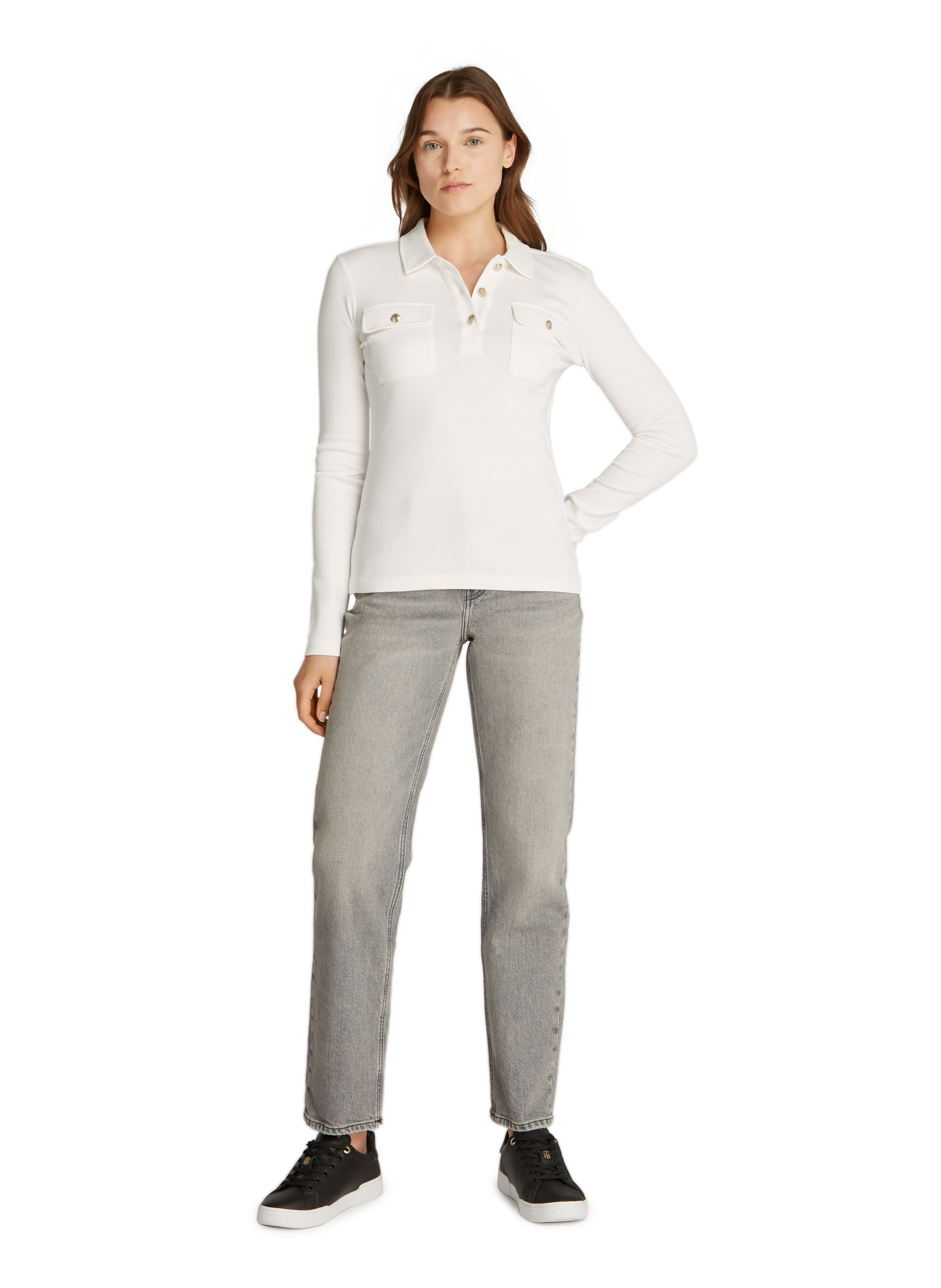 Polo manches longues  TOMMY HILFIGER Beige