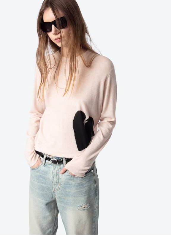 Pull droit imprimé en cachemire pravis Rose by ZADIG&VOLTAIRE ZADIG&VOLTAIRE Pull droit imprimé en cachemire pravis Rose