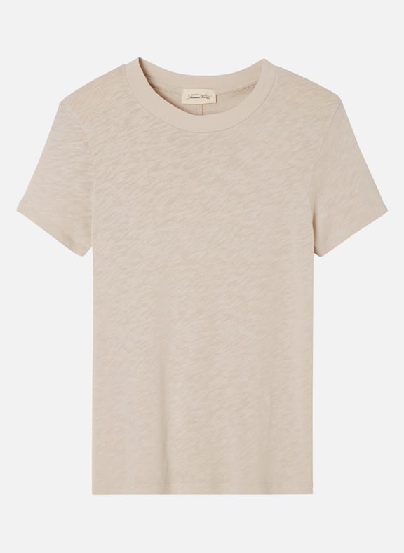 Tee-shirt col rond droit en coton sonoma Beige by AMERICAN VINTAGE AMERICAN VINTAGE Tee-shirt col rond droit en coton sonoma Beige