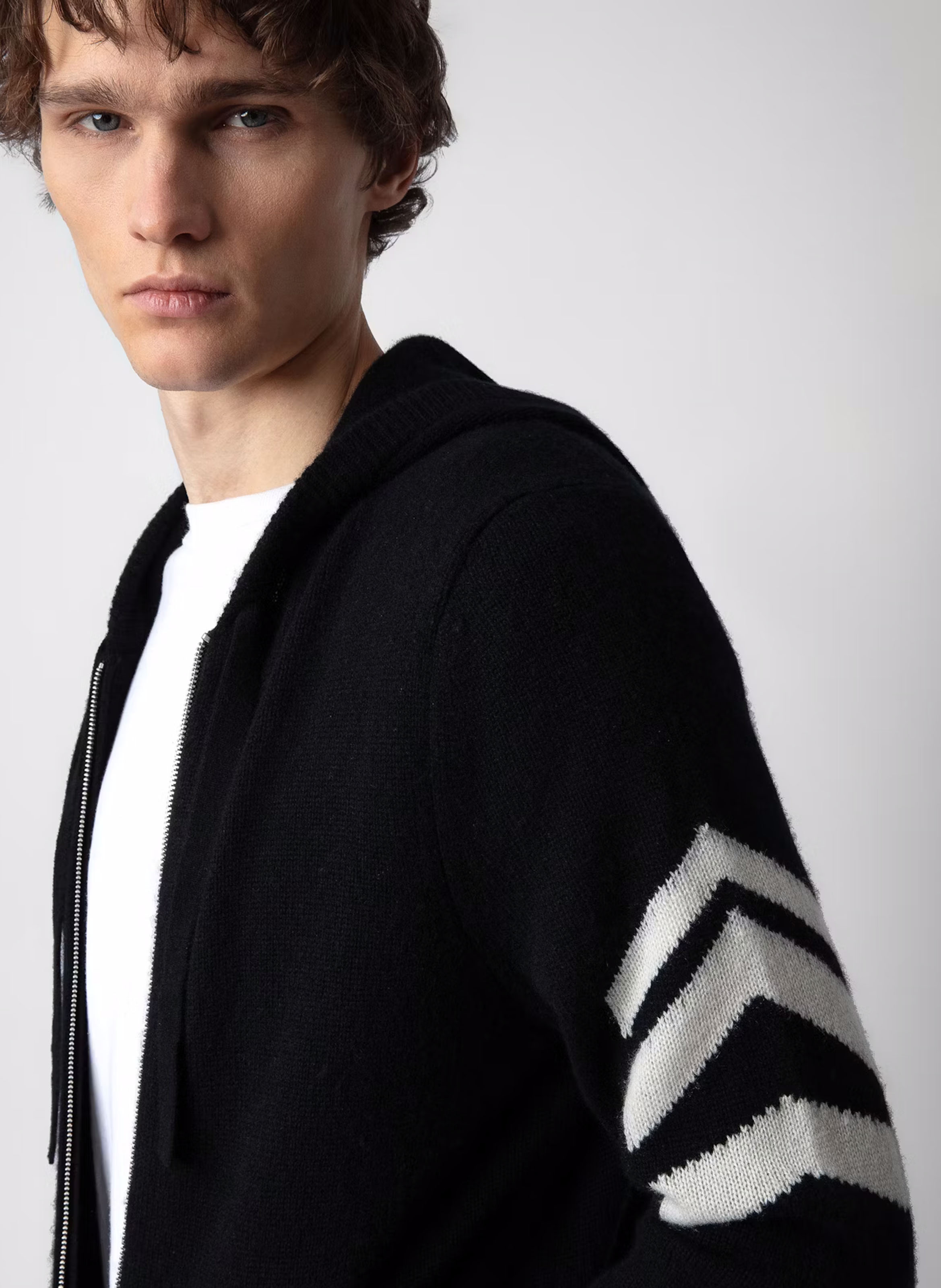 Cardigan zippé à capuche en cachemire clash ZADIG&VOLTAIRE Noir