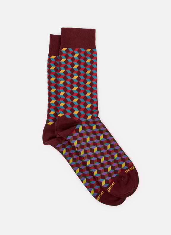 Chaussettes imprimées en coton Rouge by DORÉ DORÉ DORÉ DORÉ Chaussettes imprimées en coton Rouge