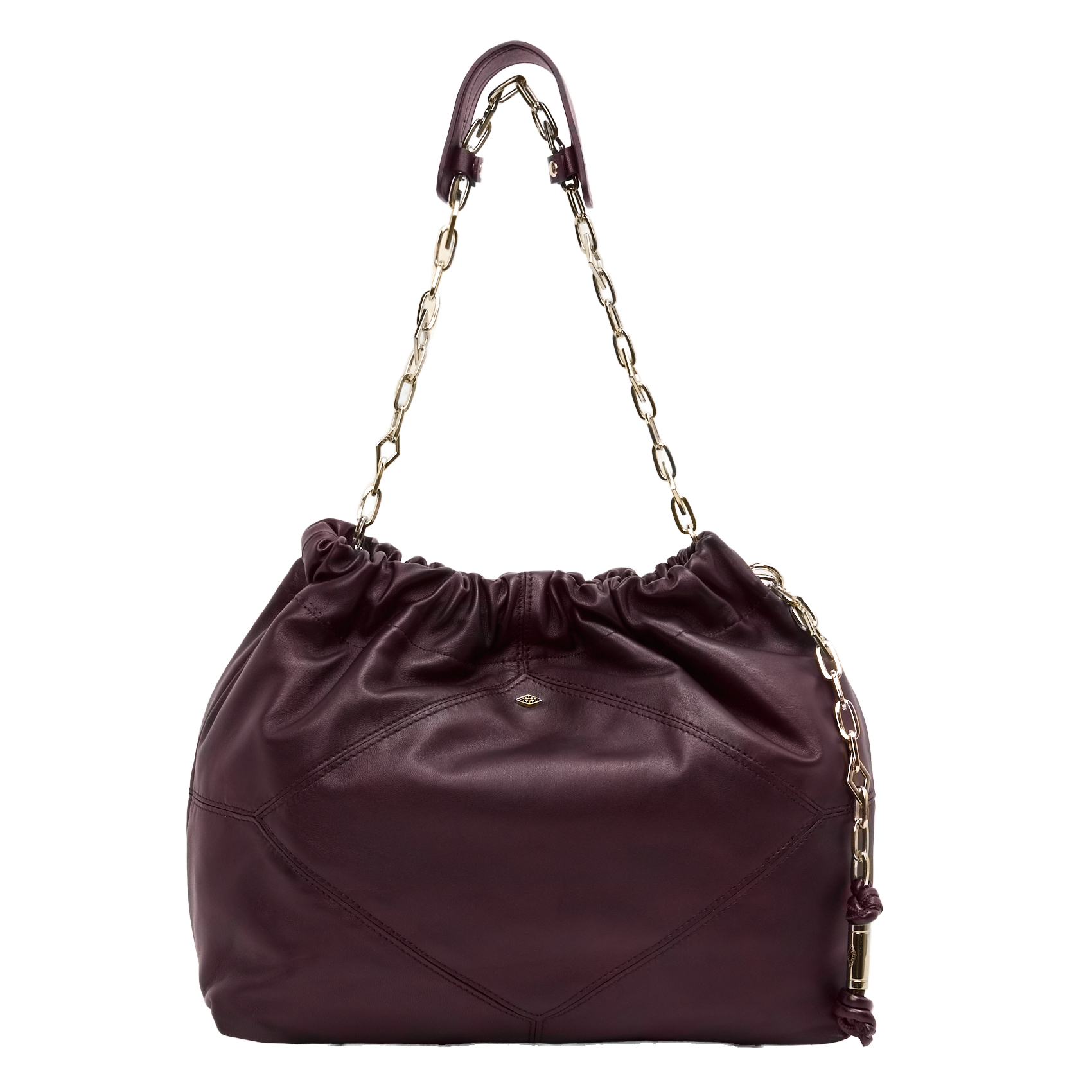 Sac porté épaule en cuir june tote BA&SH Violet