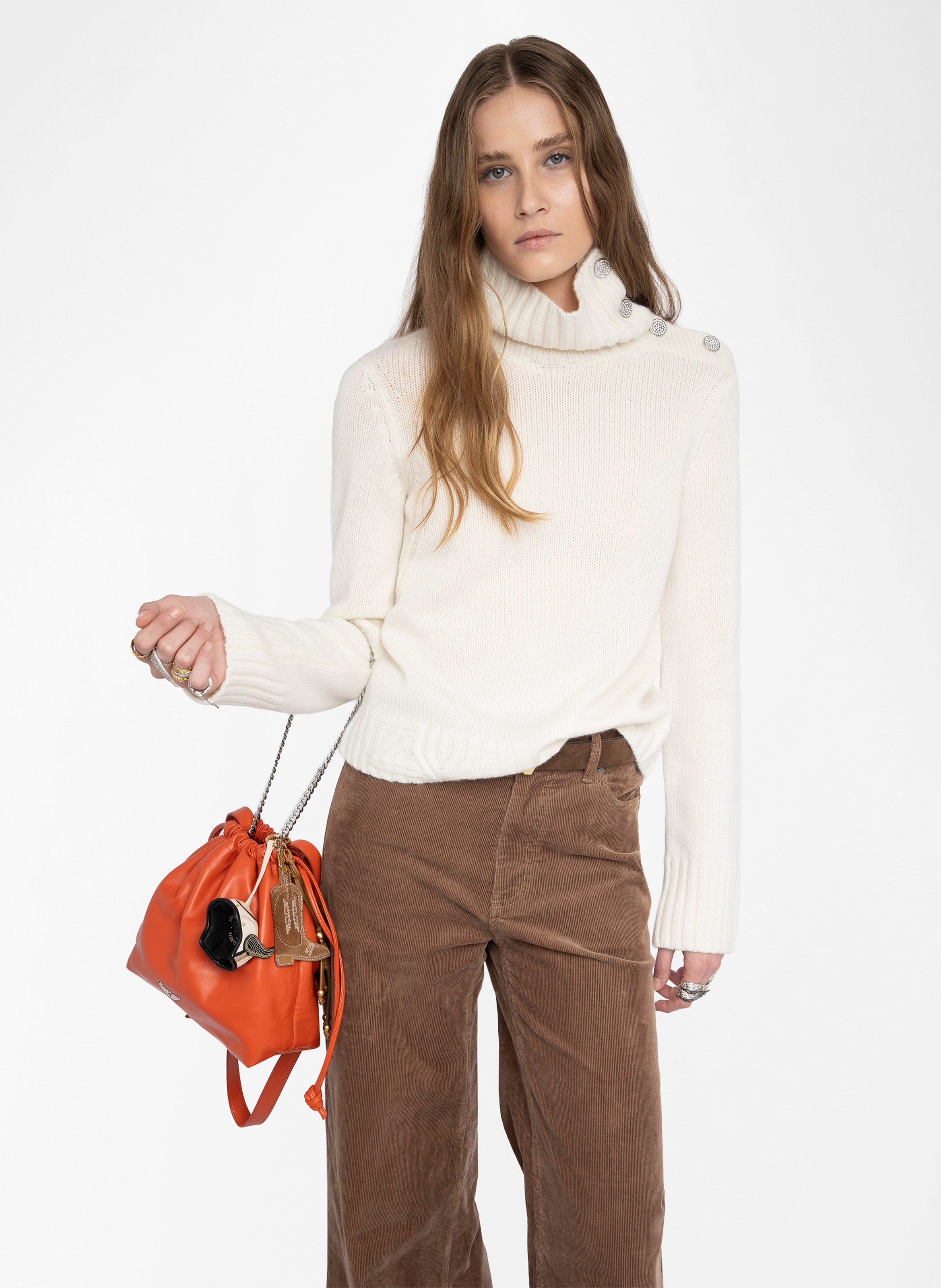 Pull col montant en cachemire nalma ZADIG&VOLTAIRE Blanc