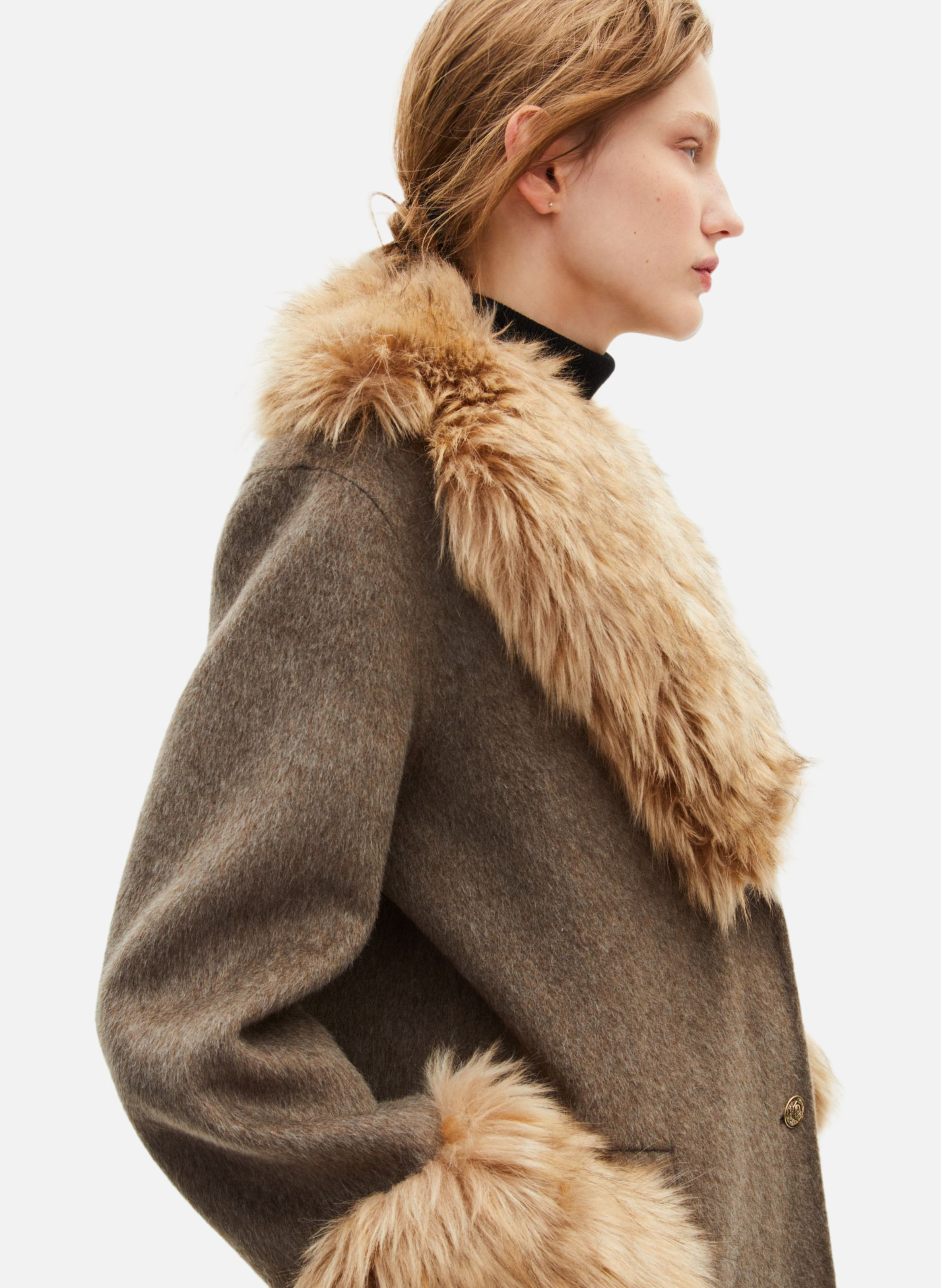 Manteau long double face THE KOOPLES Marron