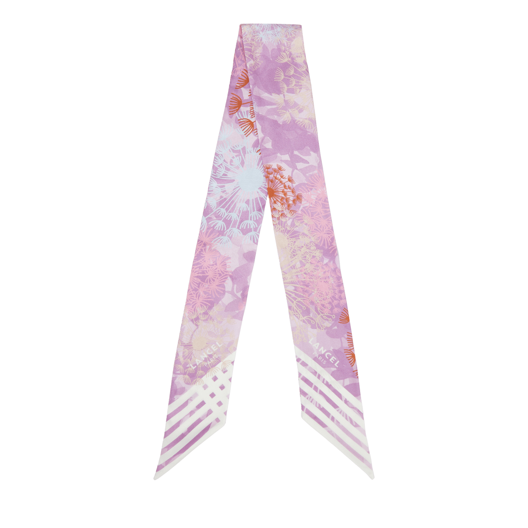 Bandeau motif quadri feux d'artifice en soie LANCEL Rouge