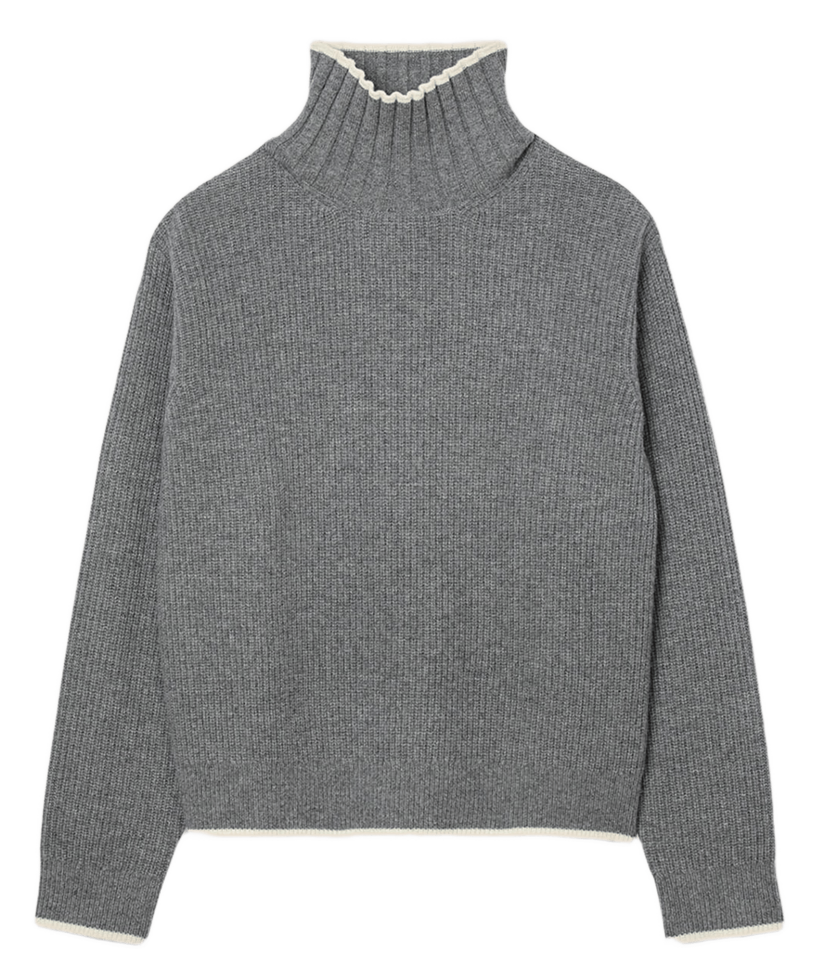 Pull col montant en laine mélangée SANDRO Gris