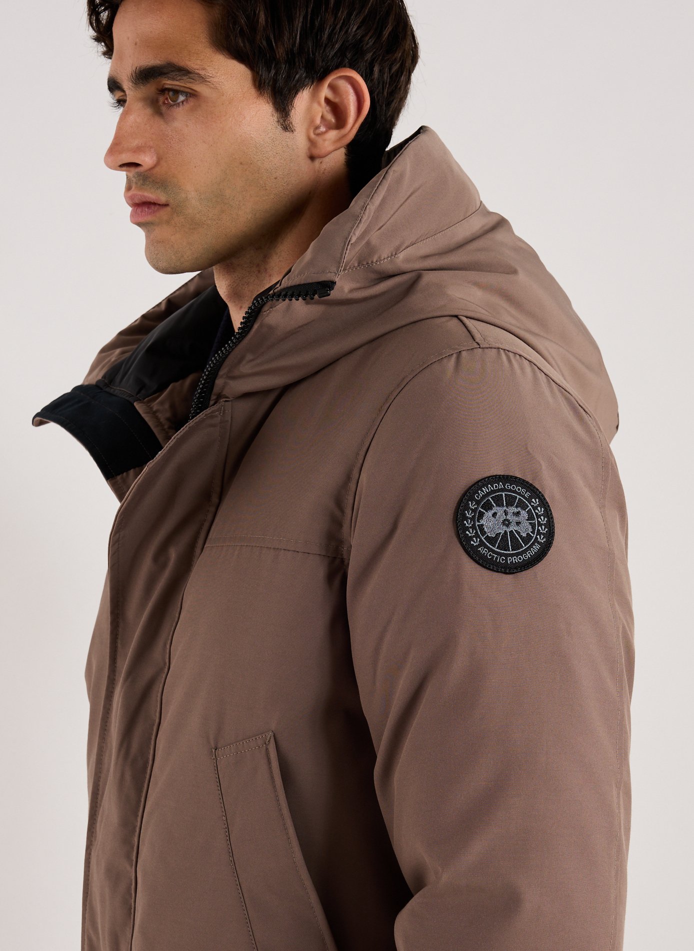 Parka droite à capuche en coton CANADA GOOSE Gris