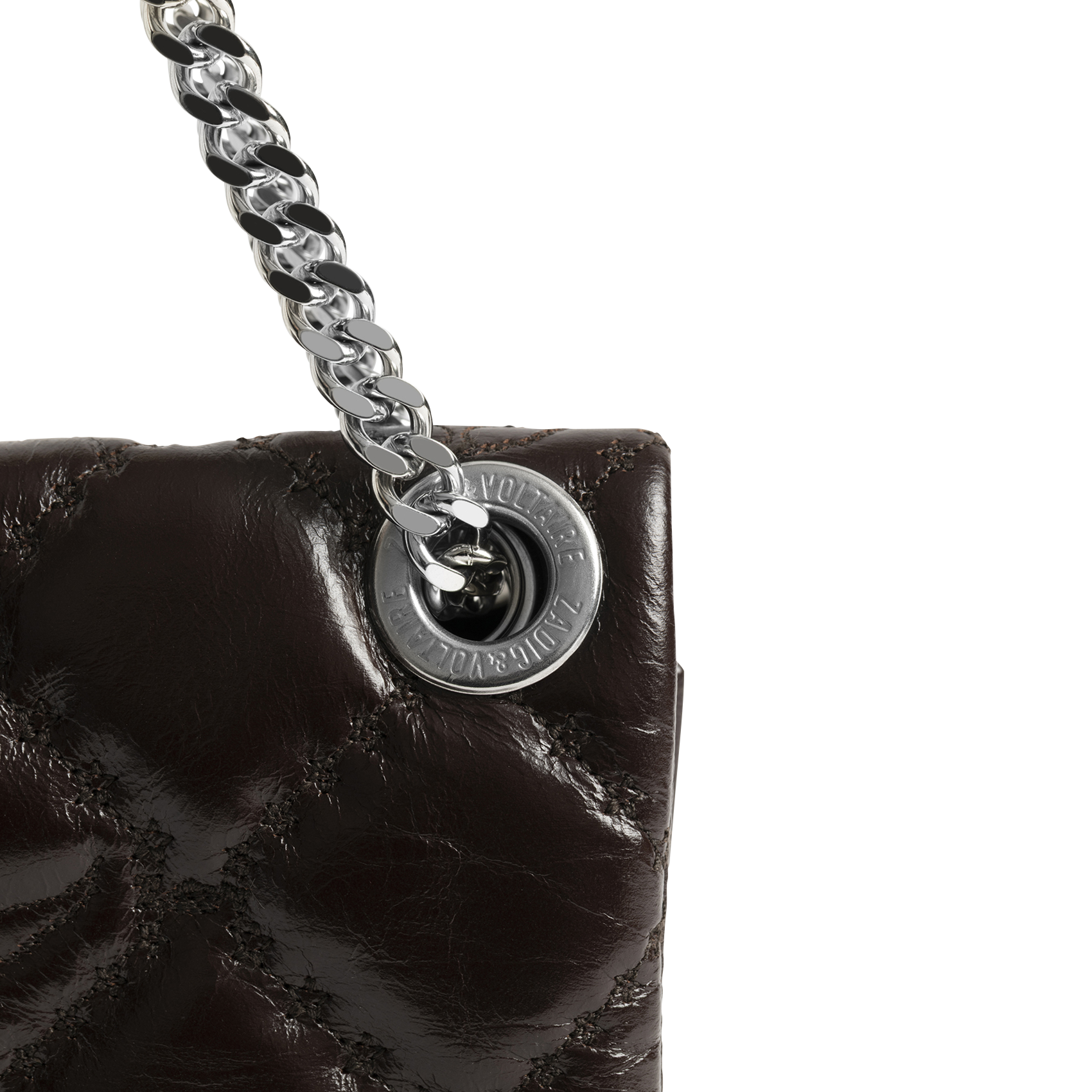 Sac bandoulière matelassé en cuir rock ii ZADIG&VOLTAIRE Marron