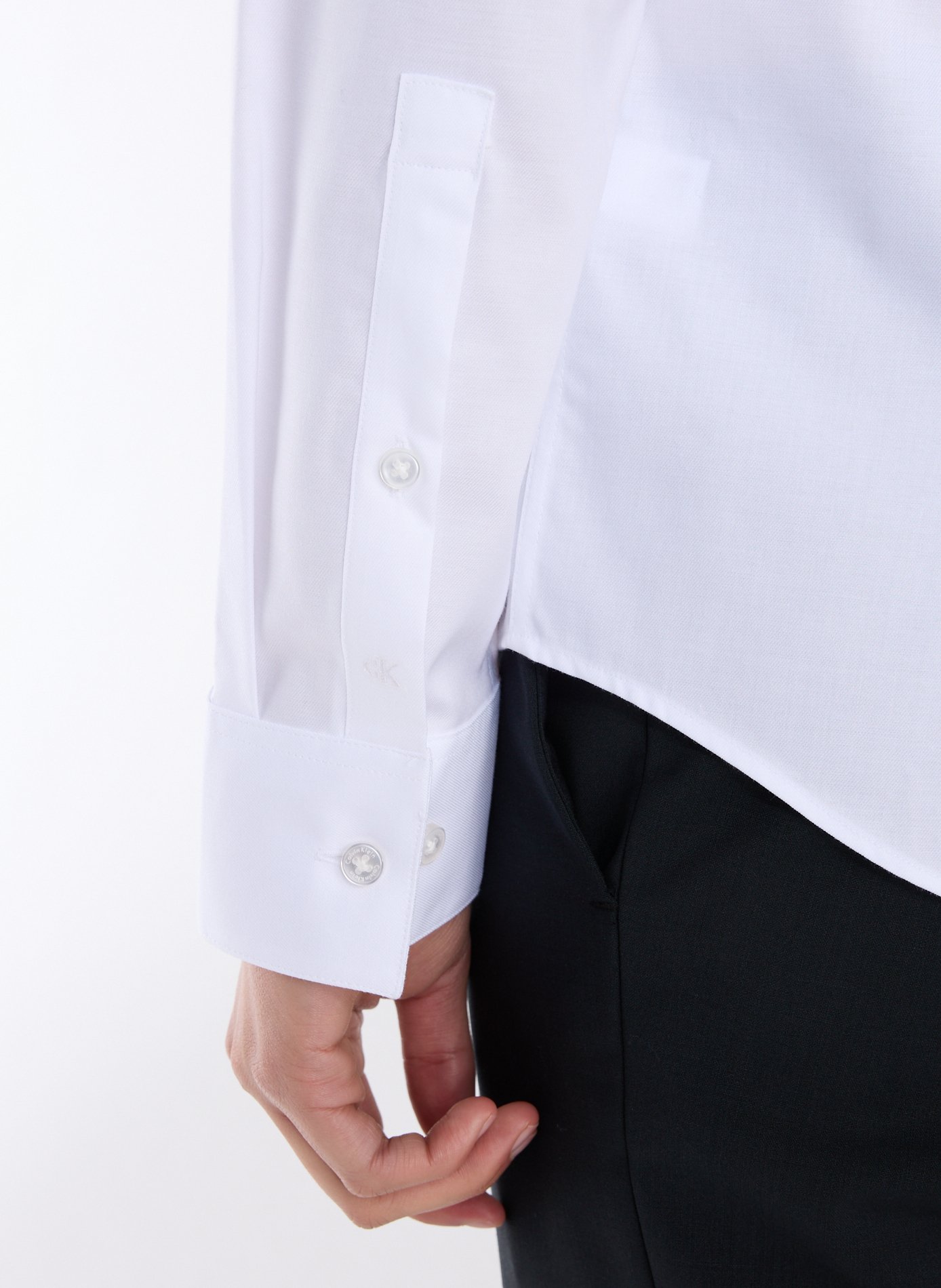 Slim cotton-blend shirt CALVIN KLEIN White