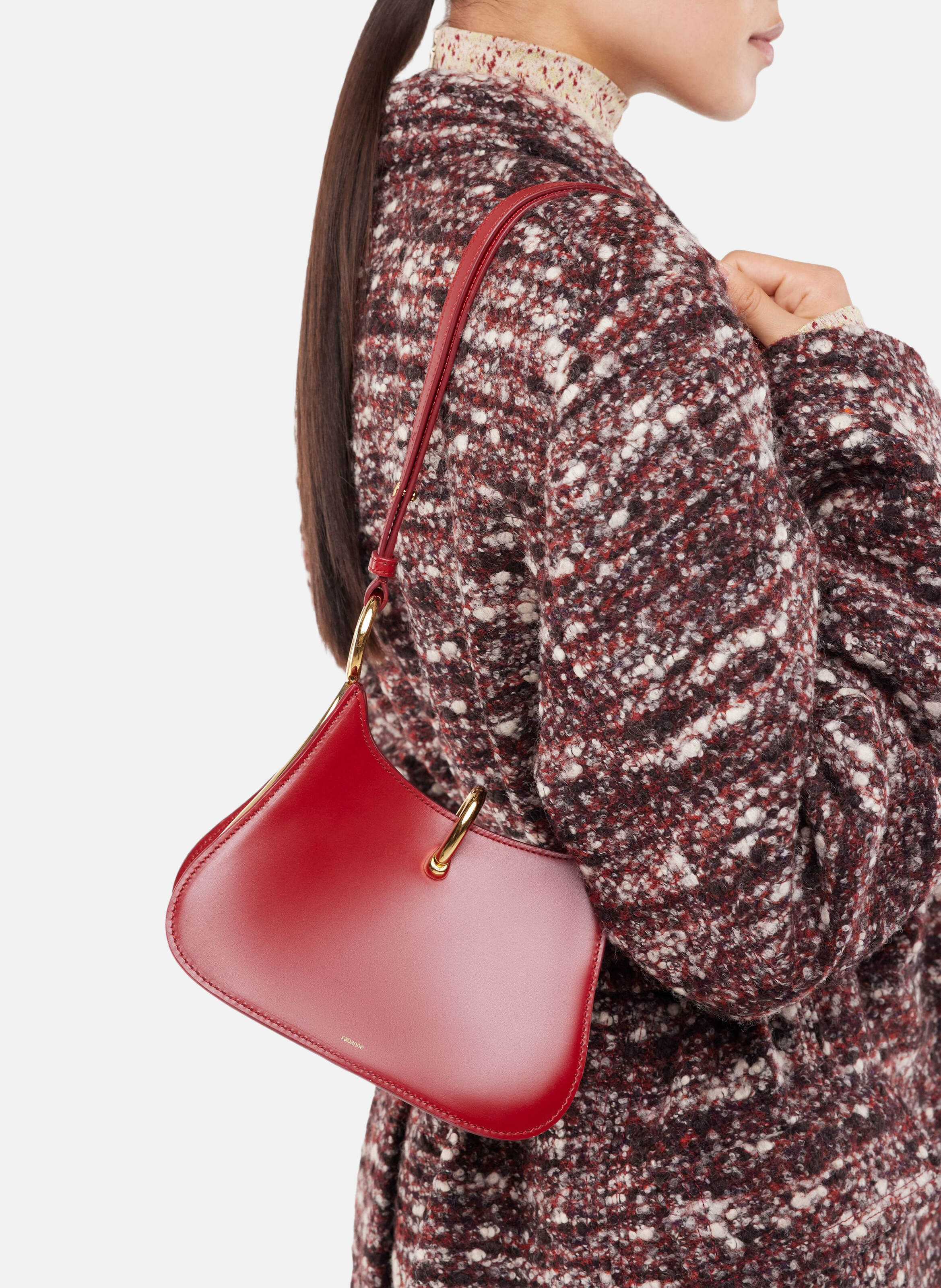 Sac ring en cuir RABANNE Rouge