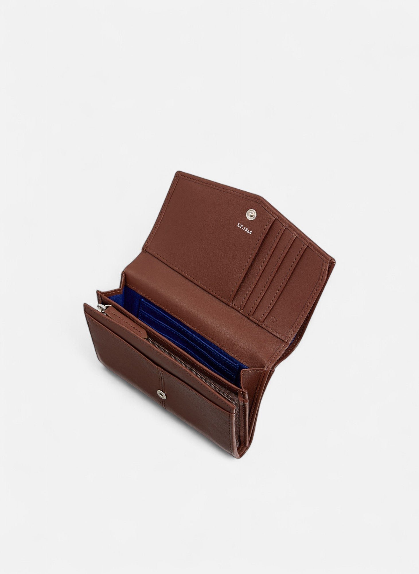 Portefeuille moyen modèle charlotte en cuir lisse LE TANNEUR Marron