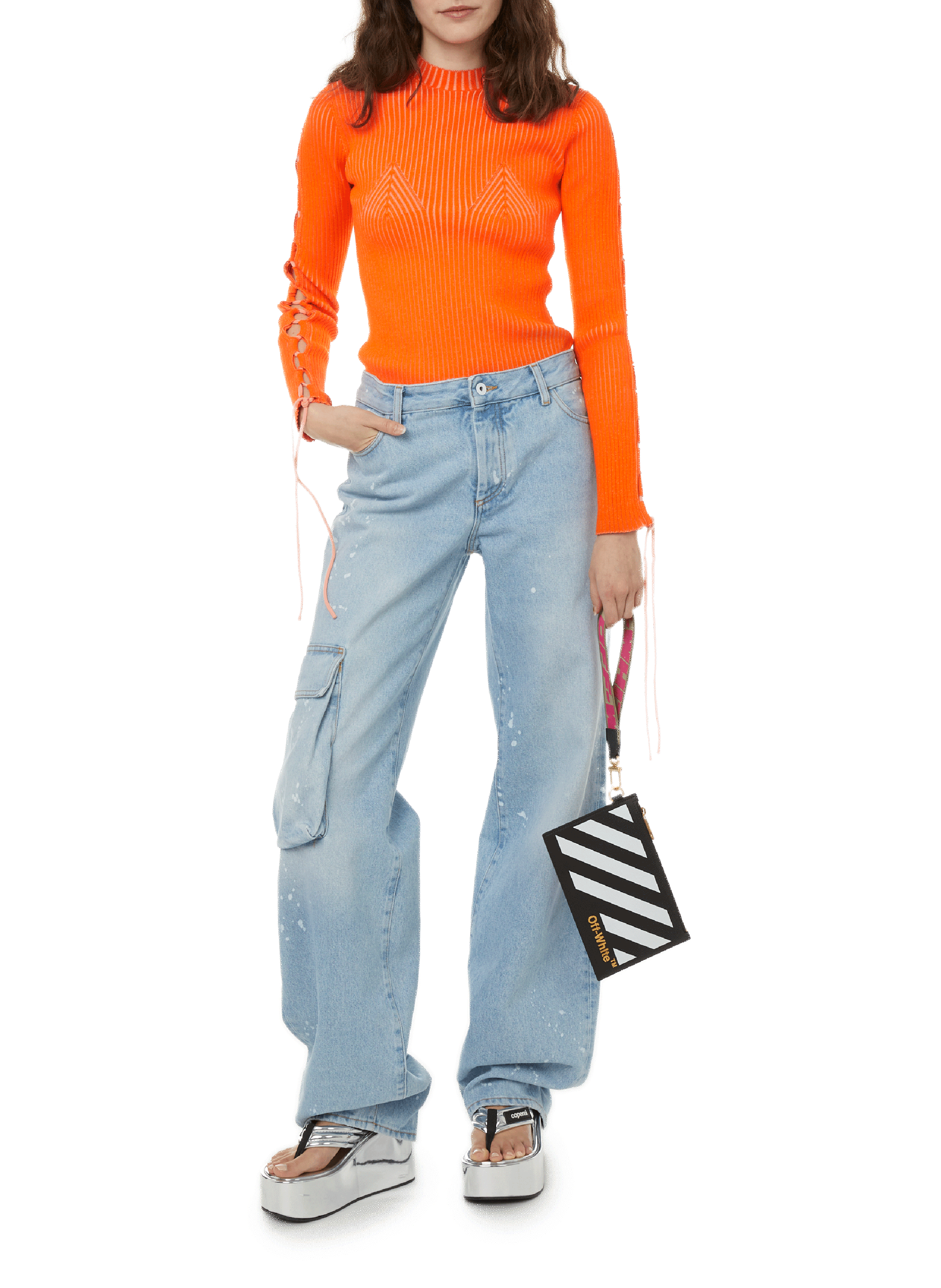 Wide cotton jeans OFF-WHITE Multicolour