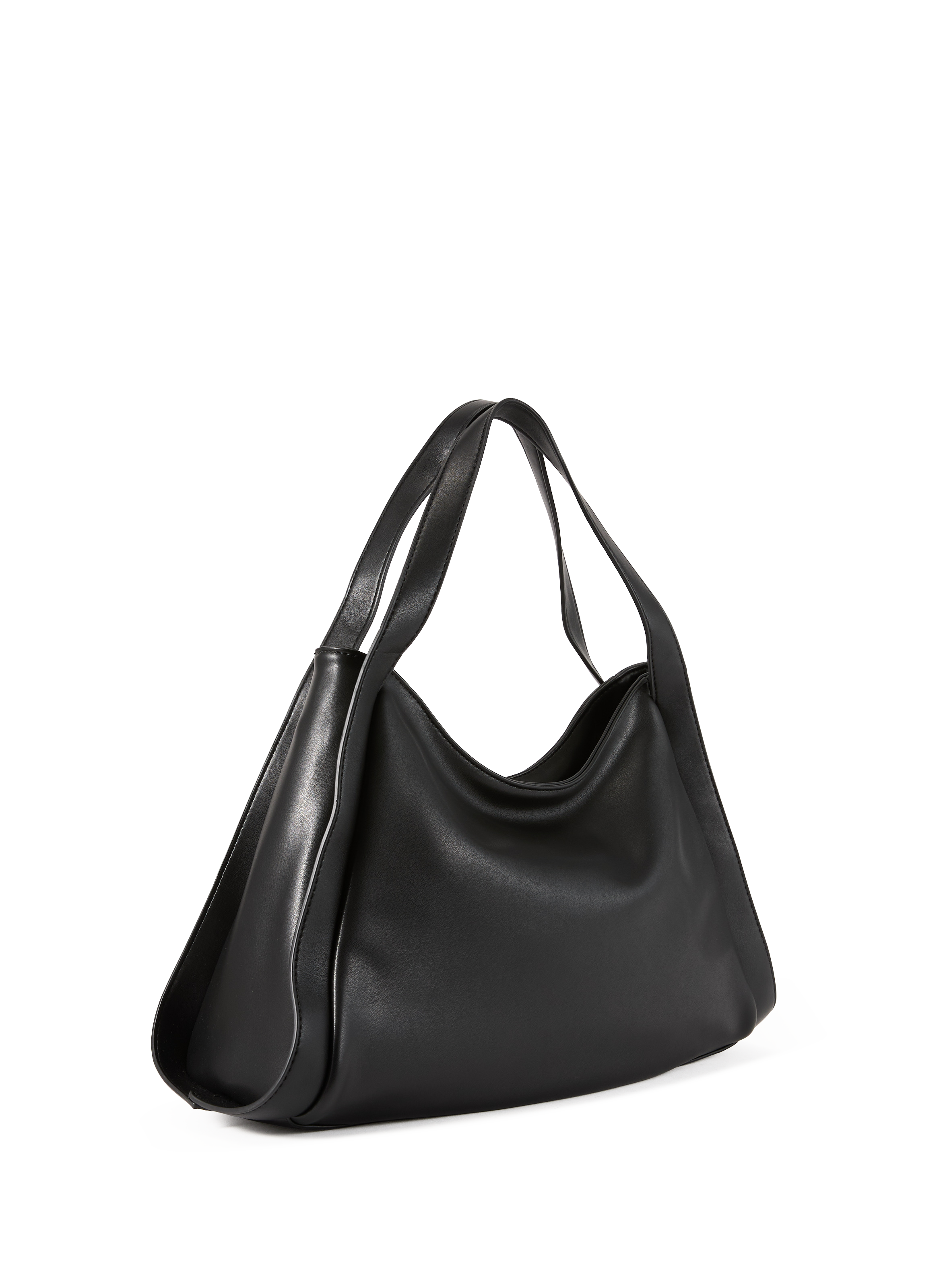 Hobo Handbag in Faux Leather AU PRINTEMPS PARIS Black