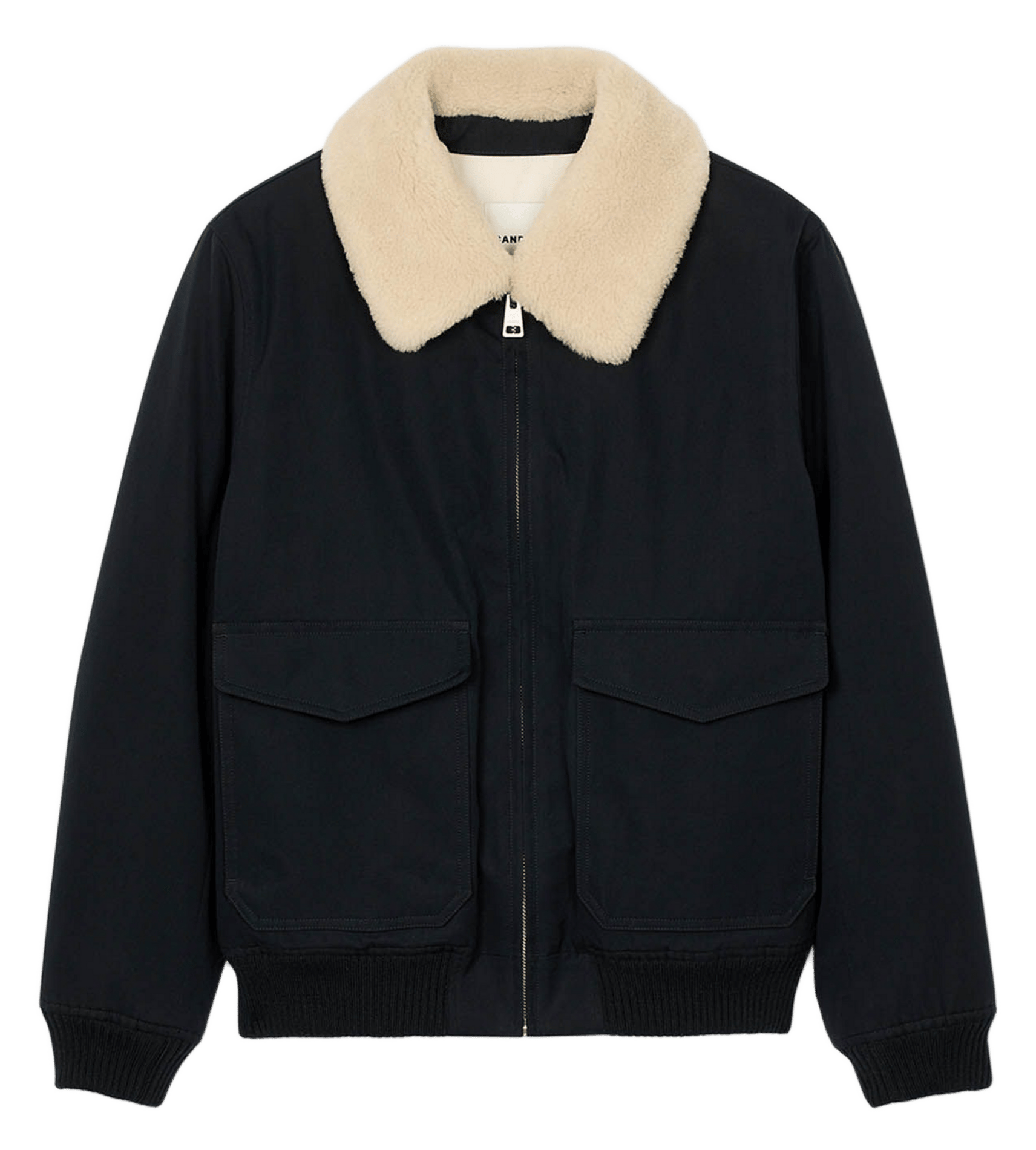 Blouson col classique en coton SANDRO Bleu