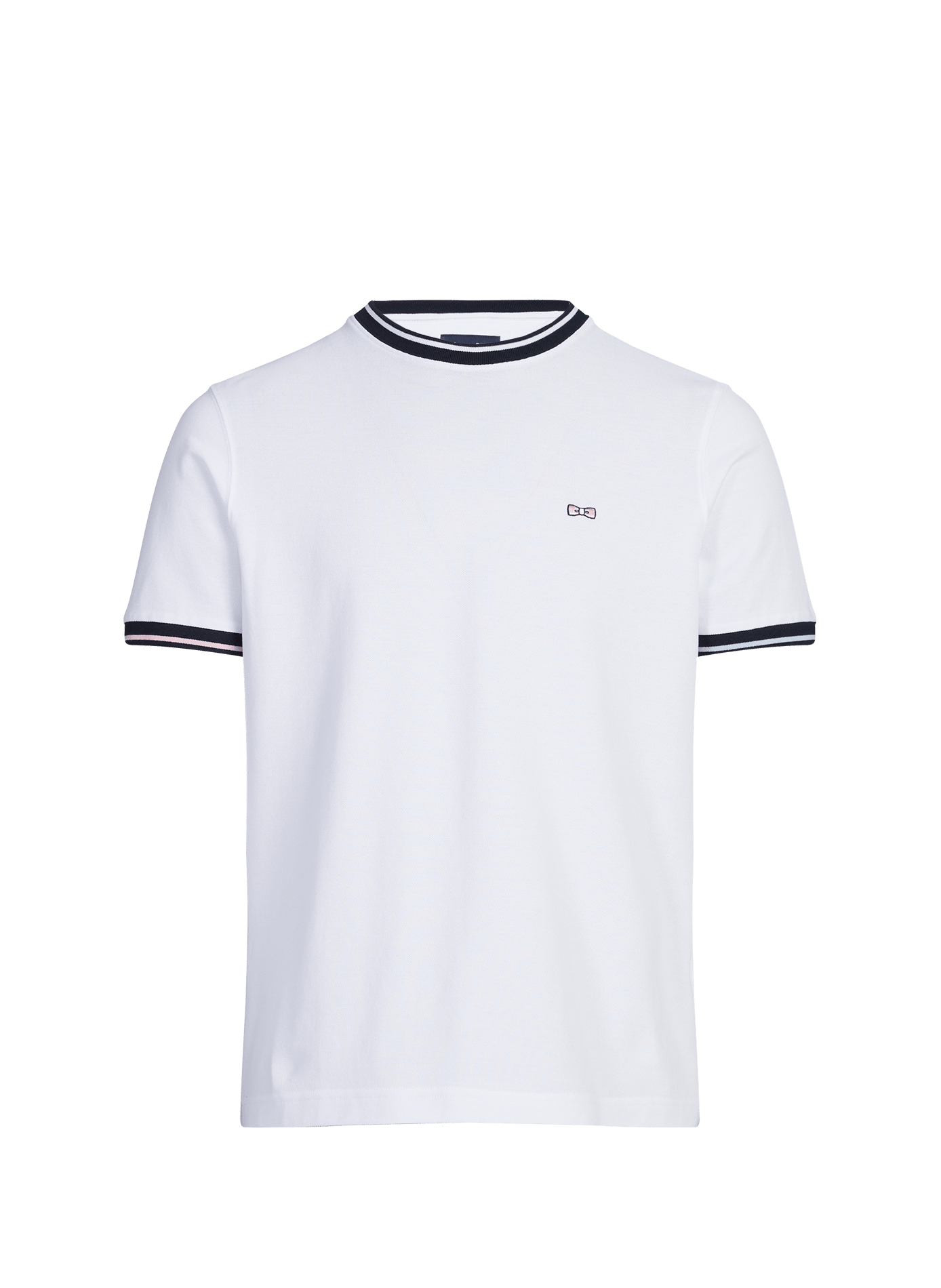 T-shirt brodé à col rond en coton EDEN PARK Blanc