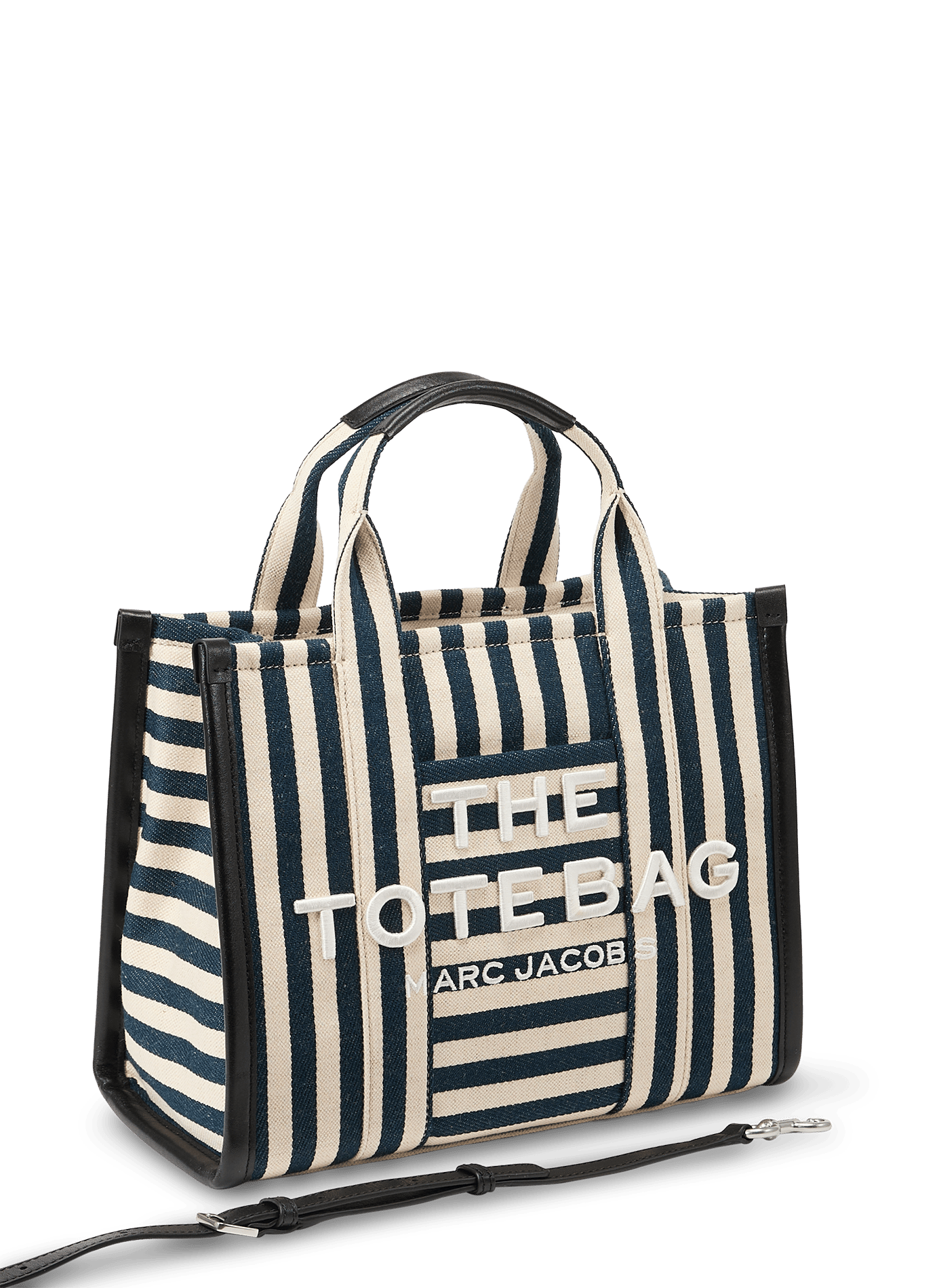 Sac cabas The Medium tote à rayures MARC JACOBS Blu