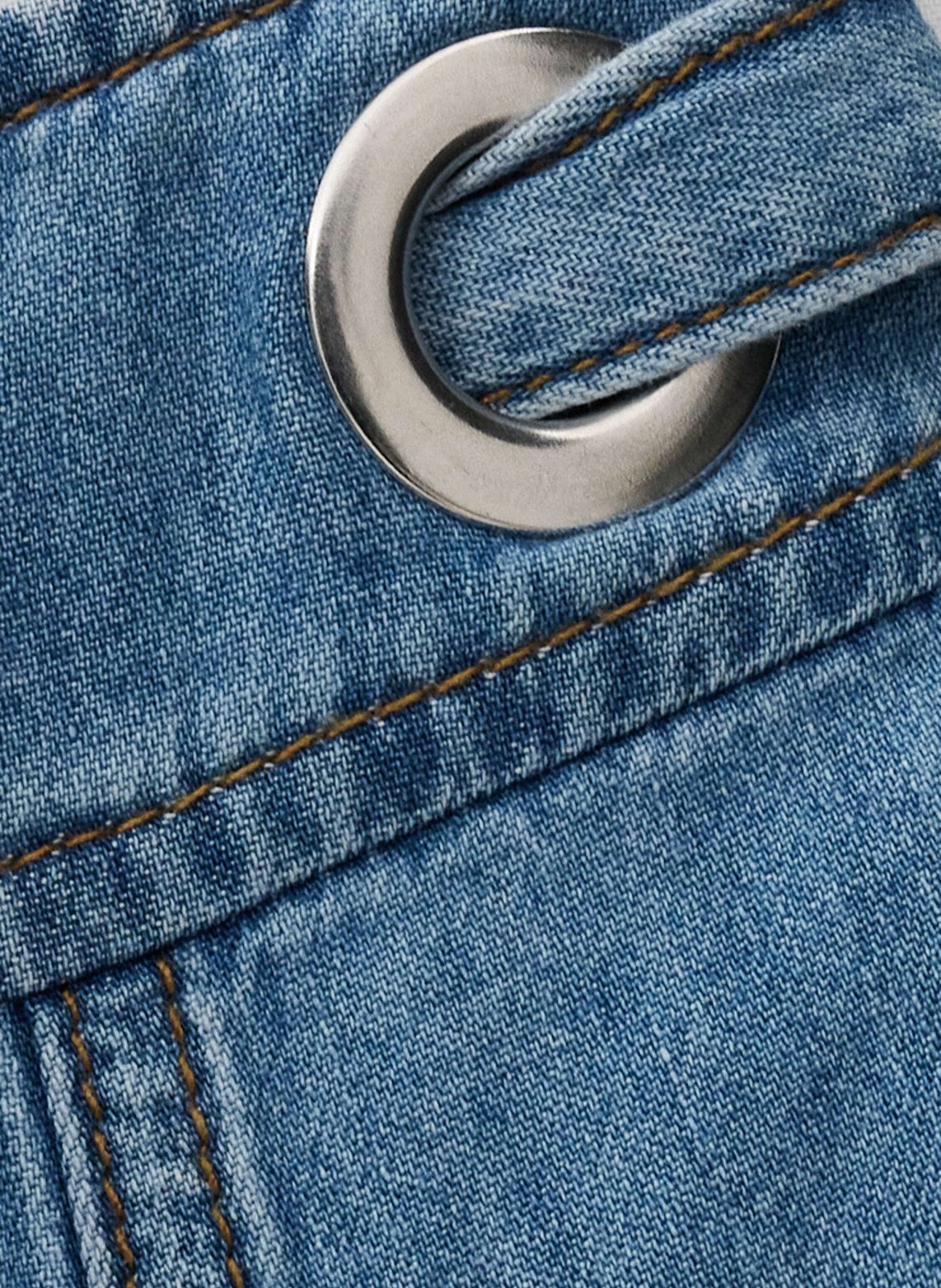 Jupe évasée taille haute en denim lonia BA&SH Bleu