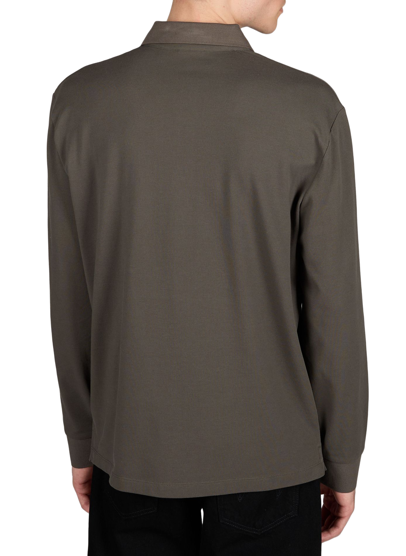 Lange mouwen polo van gemengd katoen. ARMANI EXCHANGE Kaki