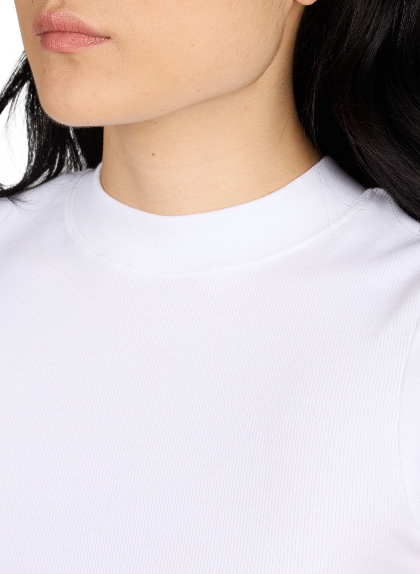 T-shirt col rond en coton mélangé TOPSHOP Blanc