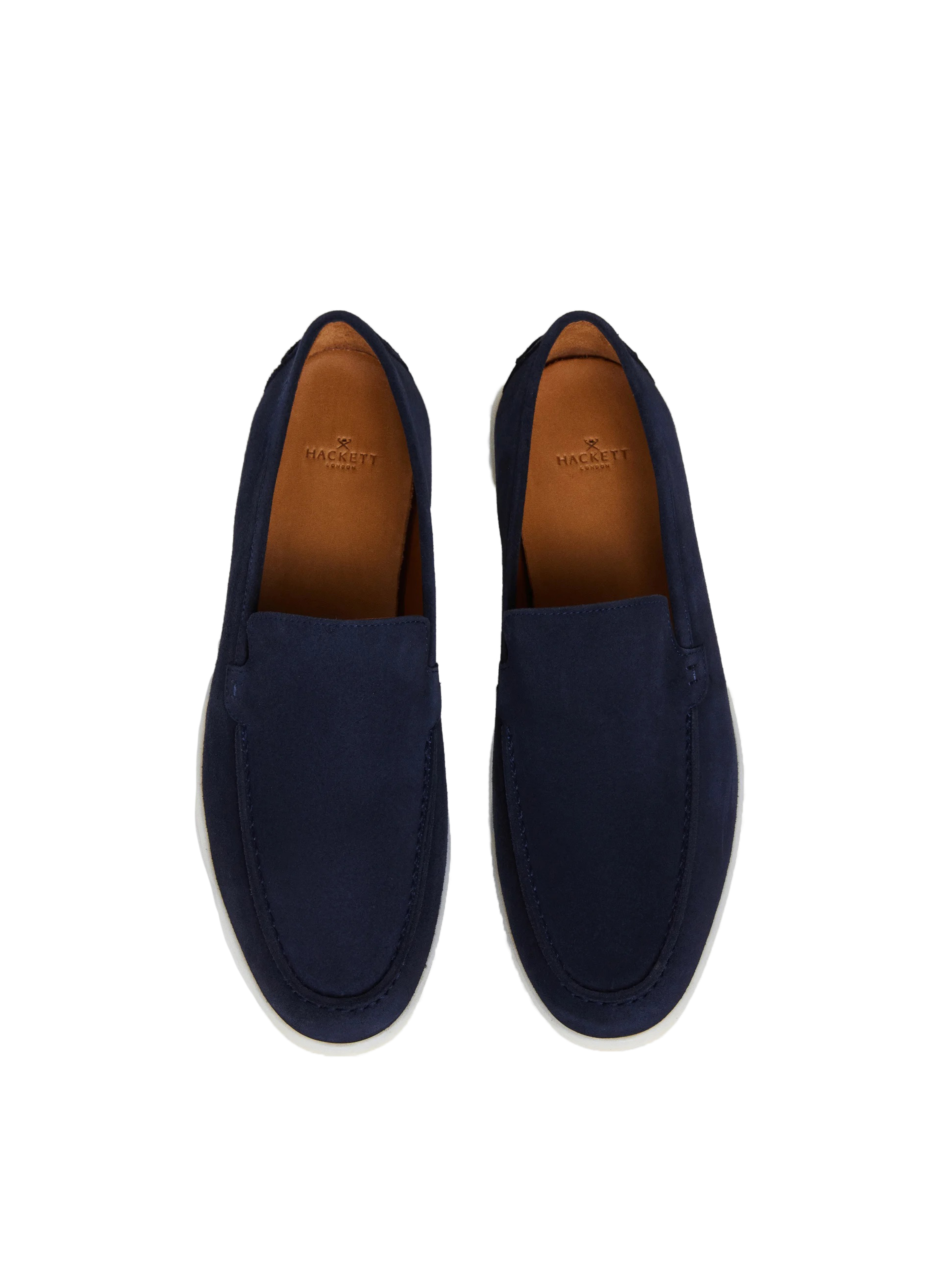 Mocassins plats en cuir daim souple HACKETT Bleu