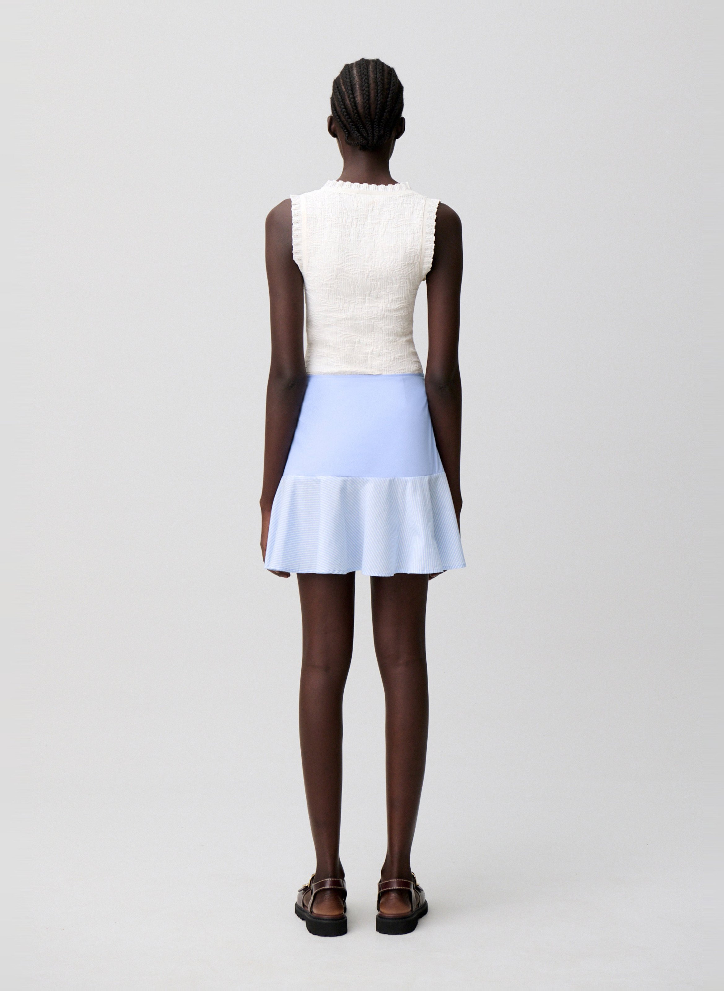 Jupe courte en coton rayé CLAUDIE PIERLOT Multicolore