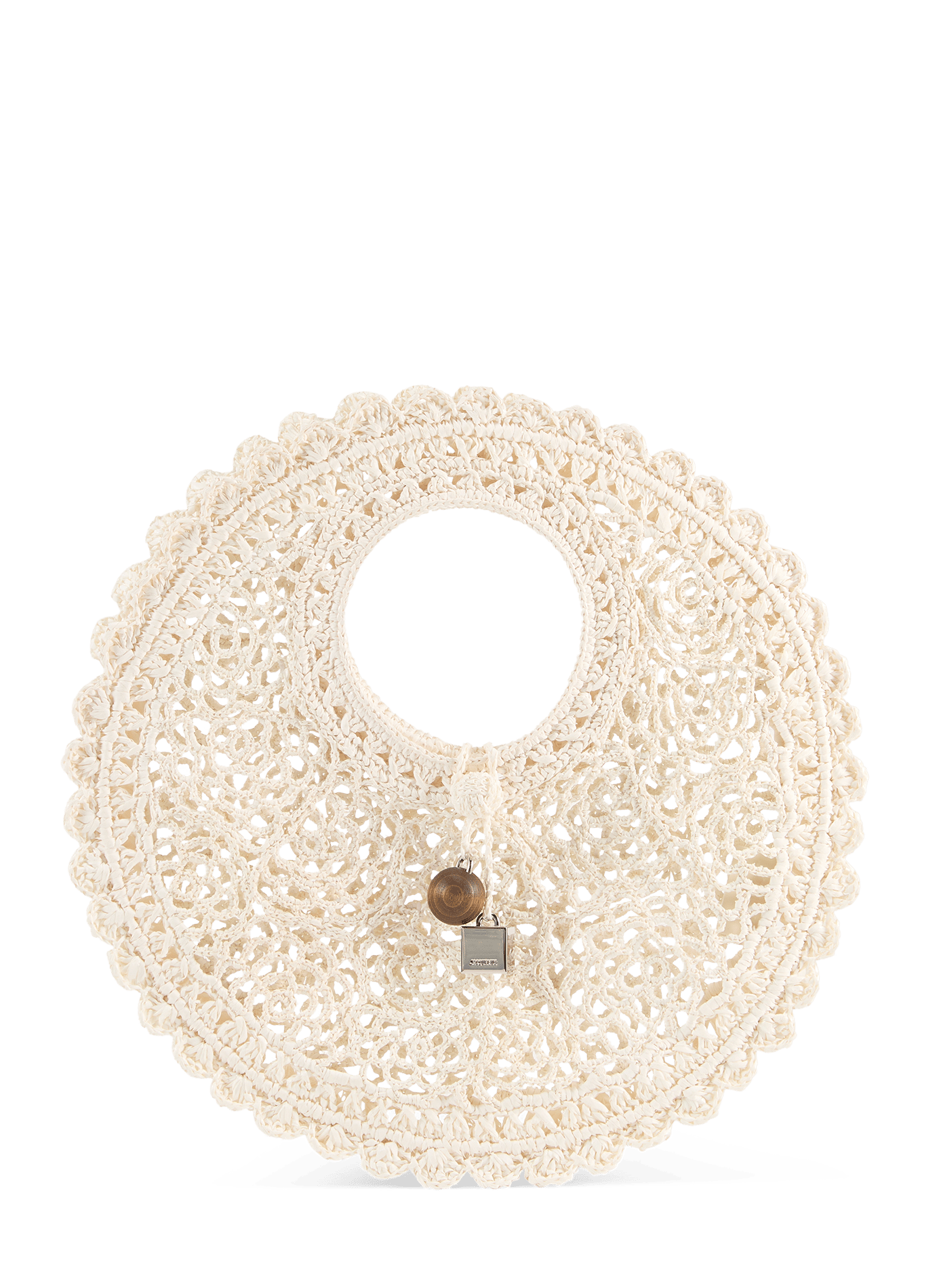 Le Petit Rond Spiaggia raffia handbag JACQUEMUS White