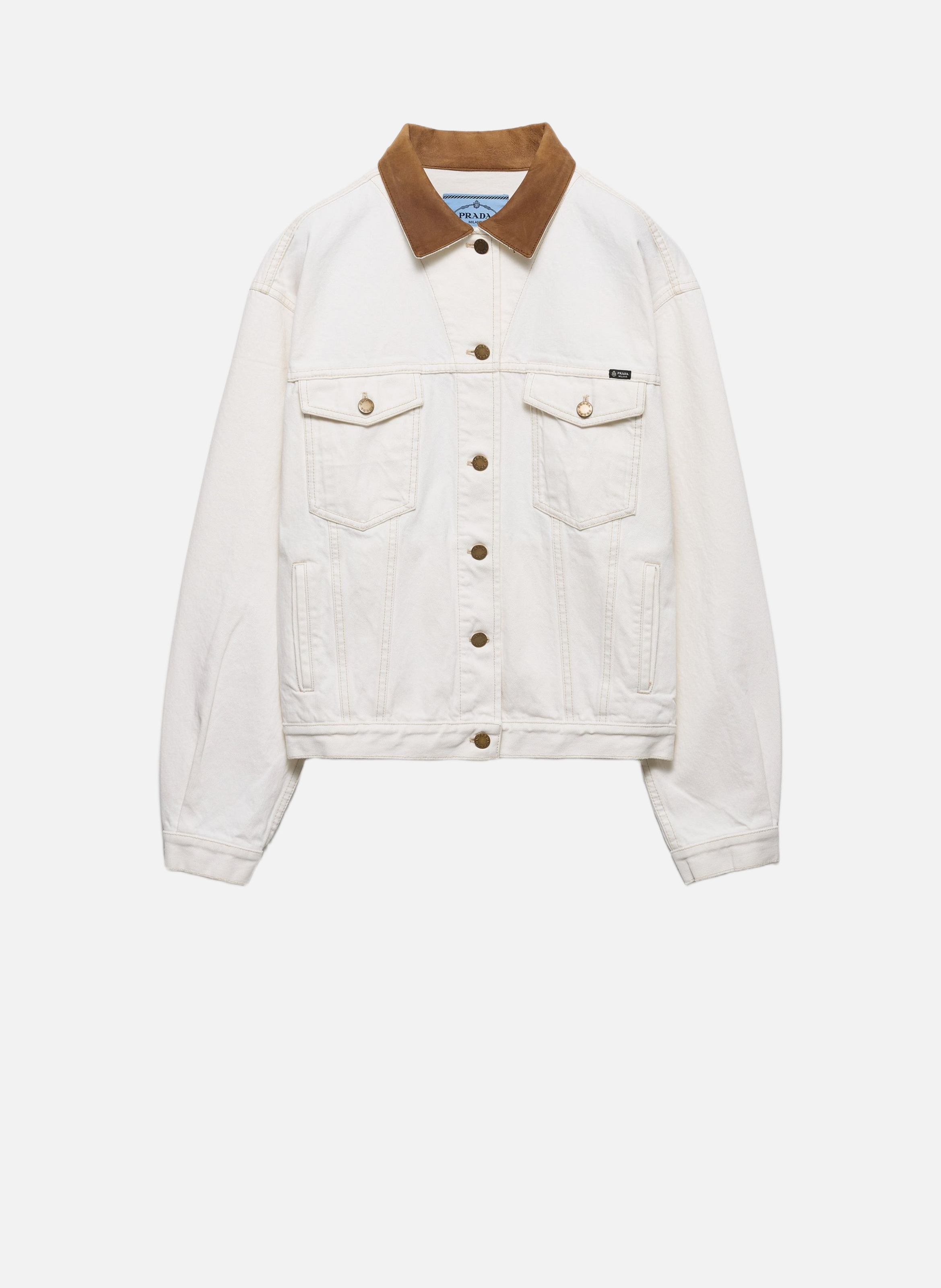 Ancien blouson en denim PRADA Blanc